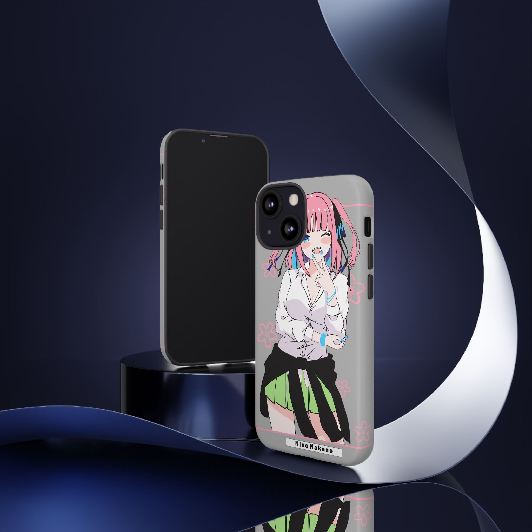 Anime Girl Phone Case — Pink Haired Schoolgirl "Nino Nakano" Cute Otaku Protective Case