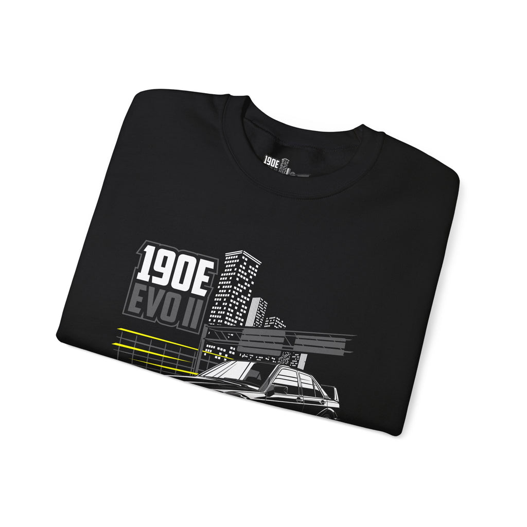 190E Evo II Crewneck Sweatshirt — Classic Mercedes 190E Car Graphic