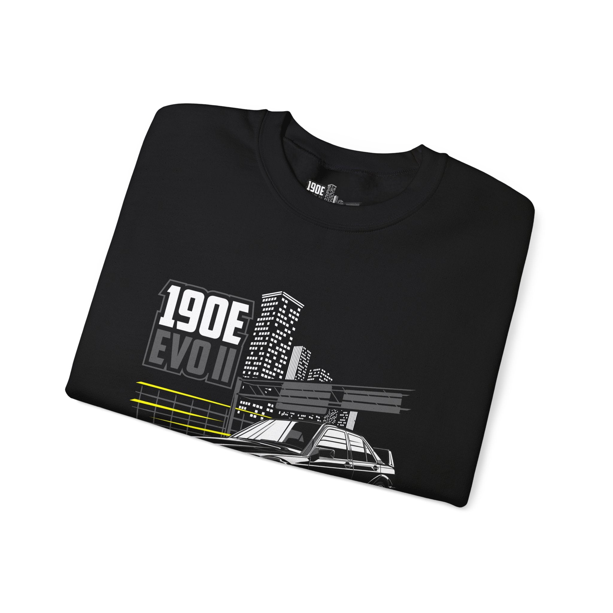 190E Evo II Crewneck Sweatshirt — Classic Mercedes 190E Car Graphic