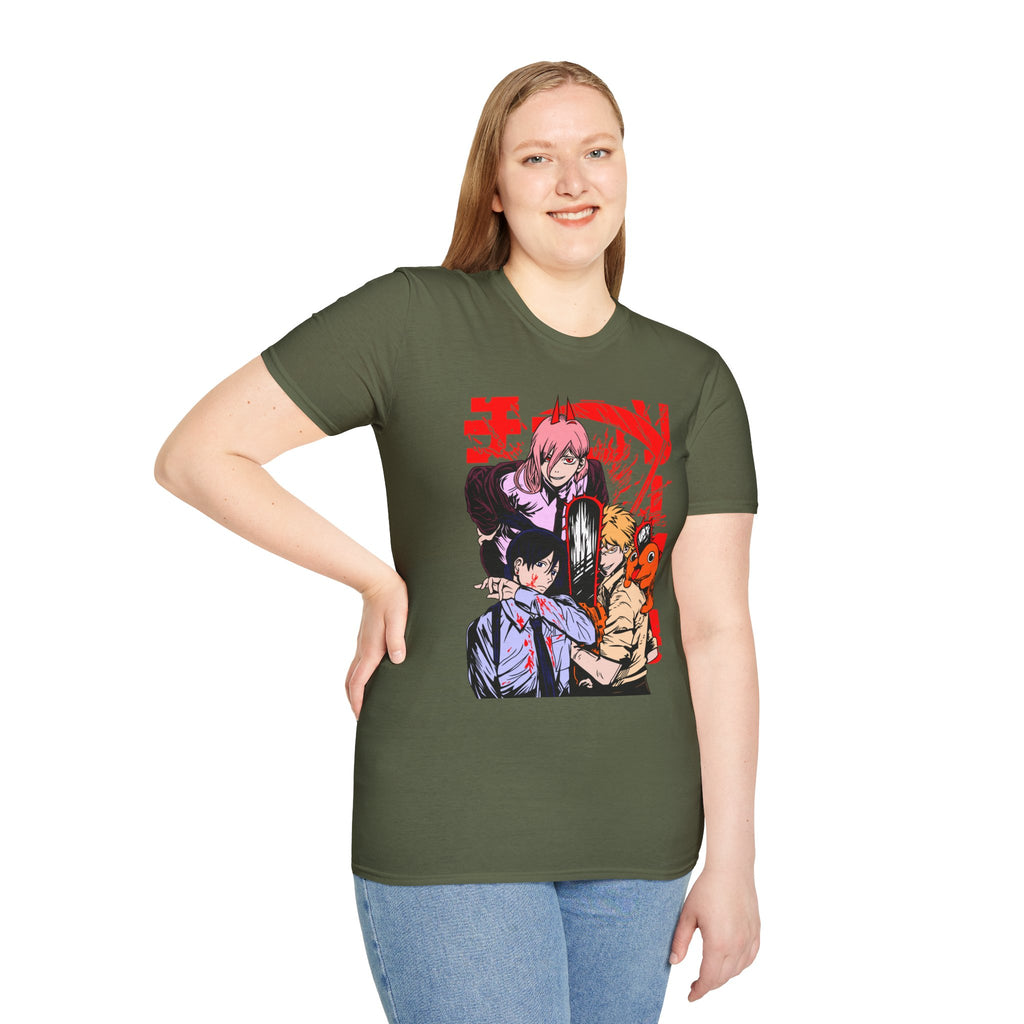 Anime Character Group T-Shirt — Devil Hunter Squad Graphic Tee