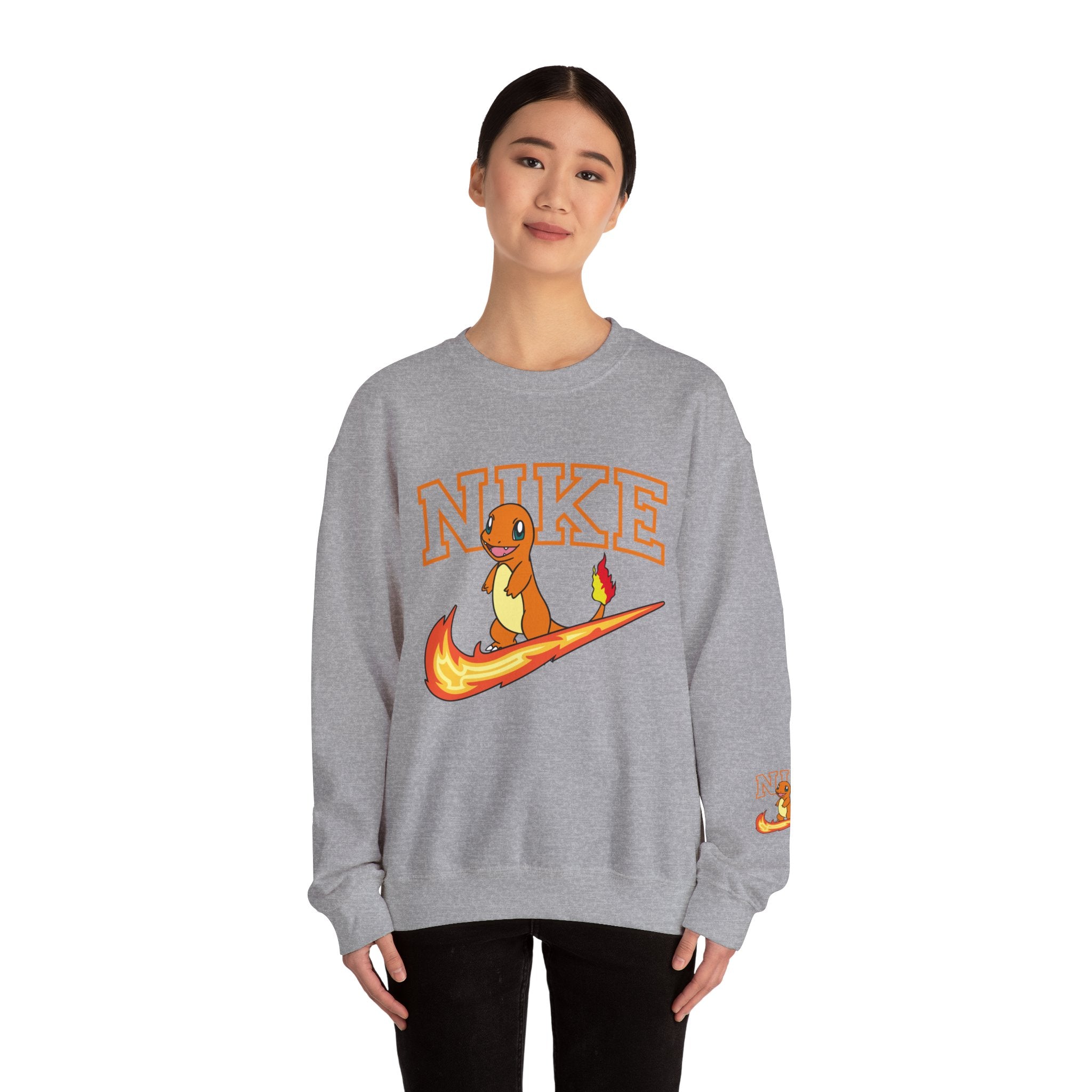 Charmande Flame Swoosh Crewneck Sweatshirt