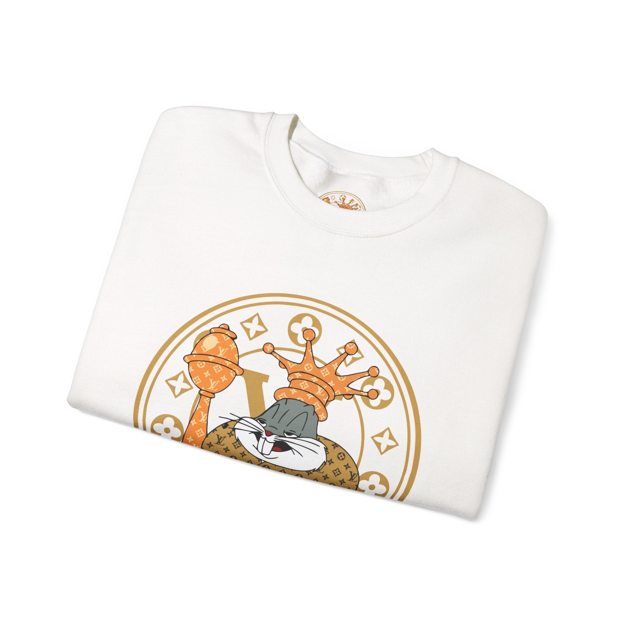 Luxury Logo Crewneck Sweatshirt — King Cat Graphic "Louis Vuitton"