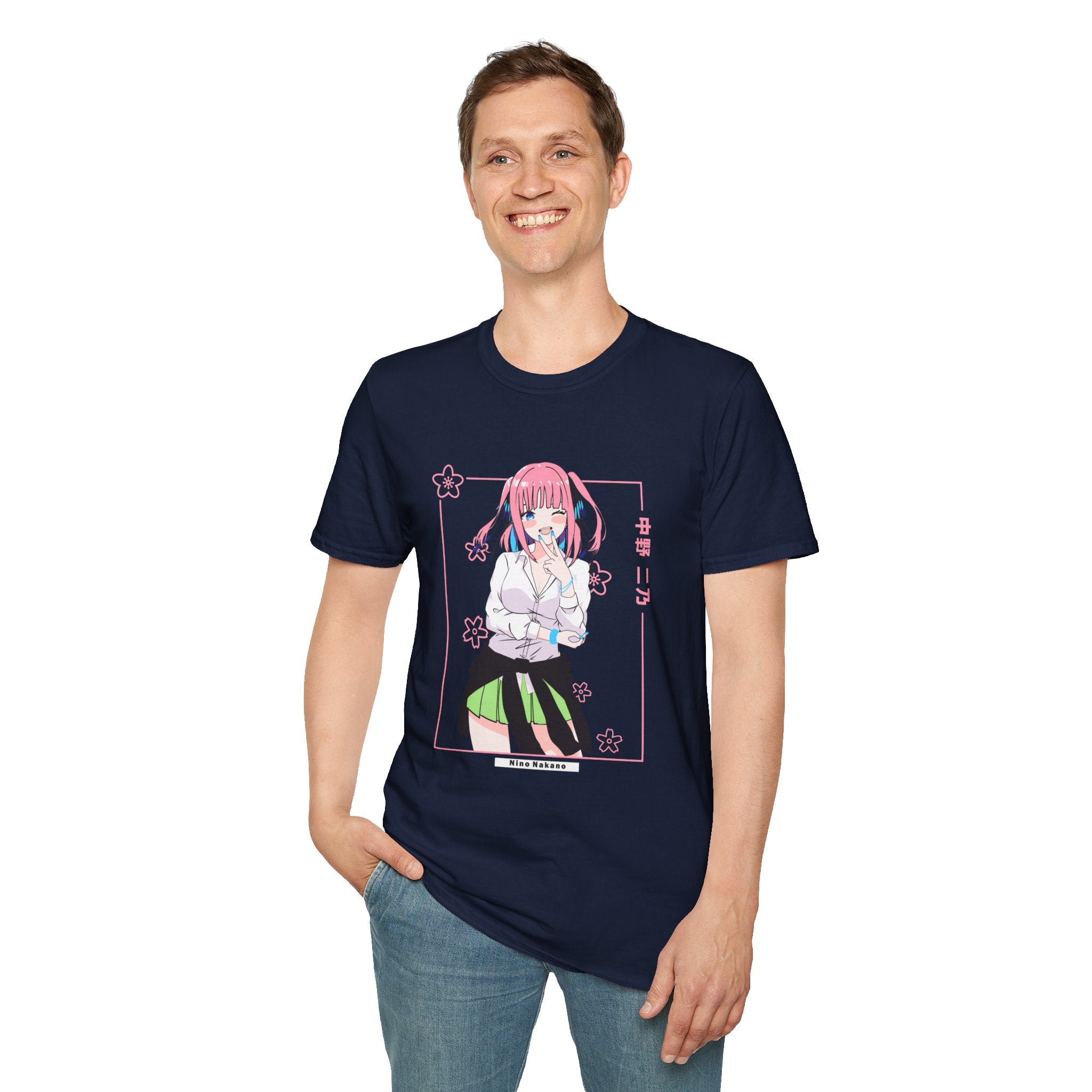 Anime Character T-Shirt — Cute Pink-Haired Schoolgirl Design ("Miku Nakano")