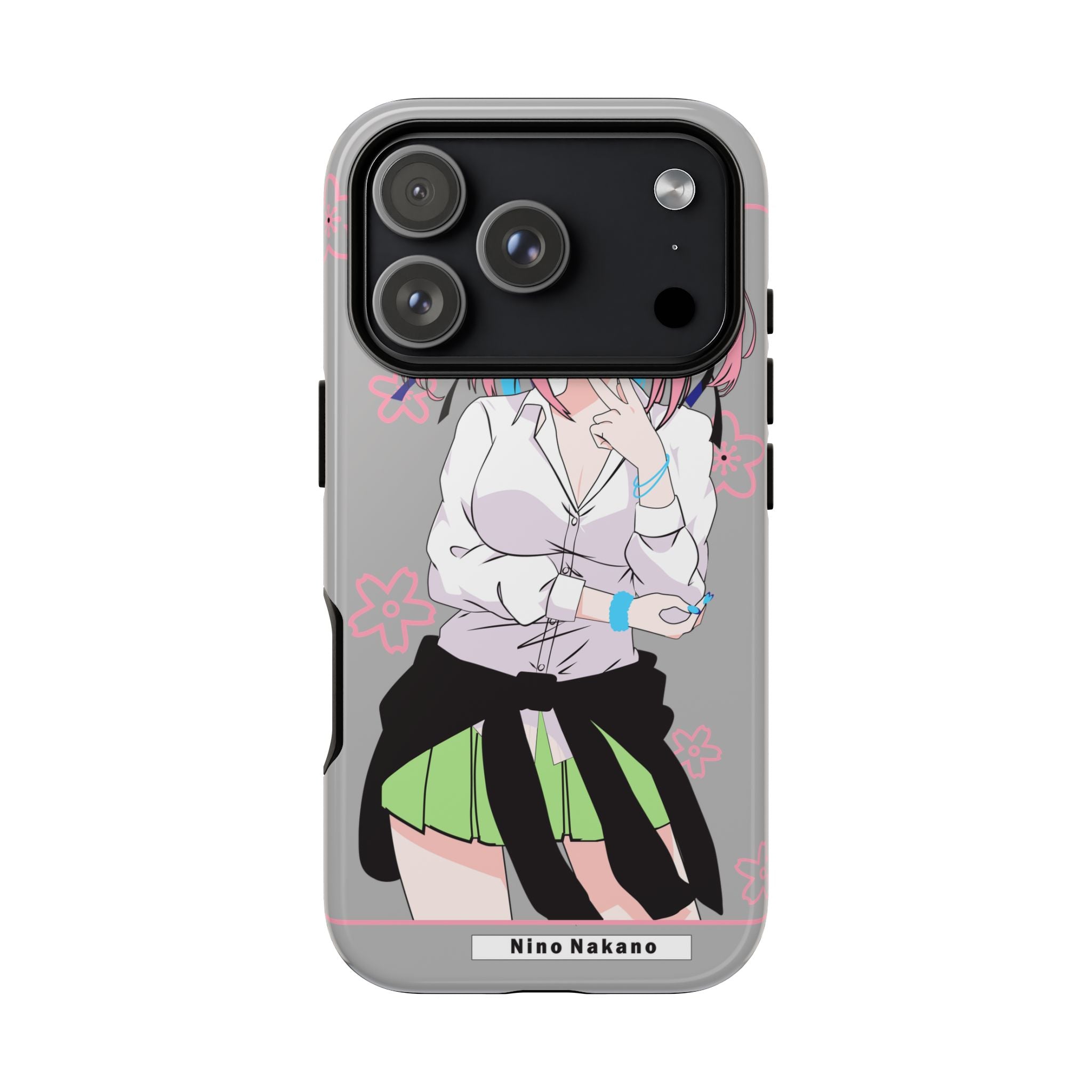 Anime Girl Phone Case — Pink Haired Schoolgirl "Nino Nakano" Cute Otaku Protective Case