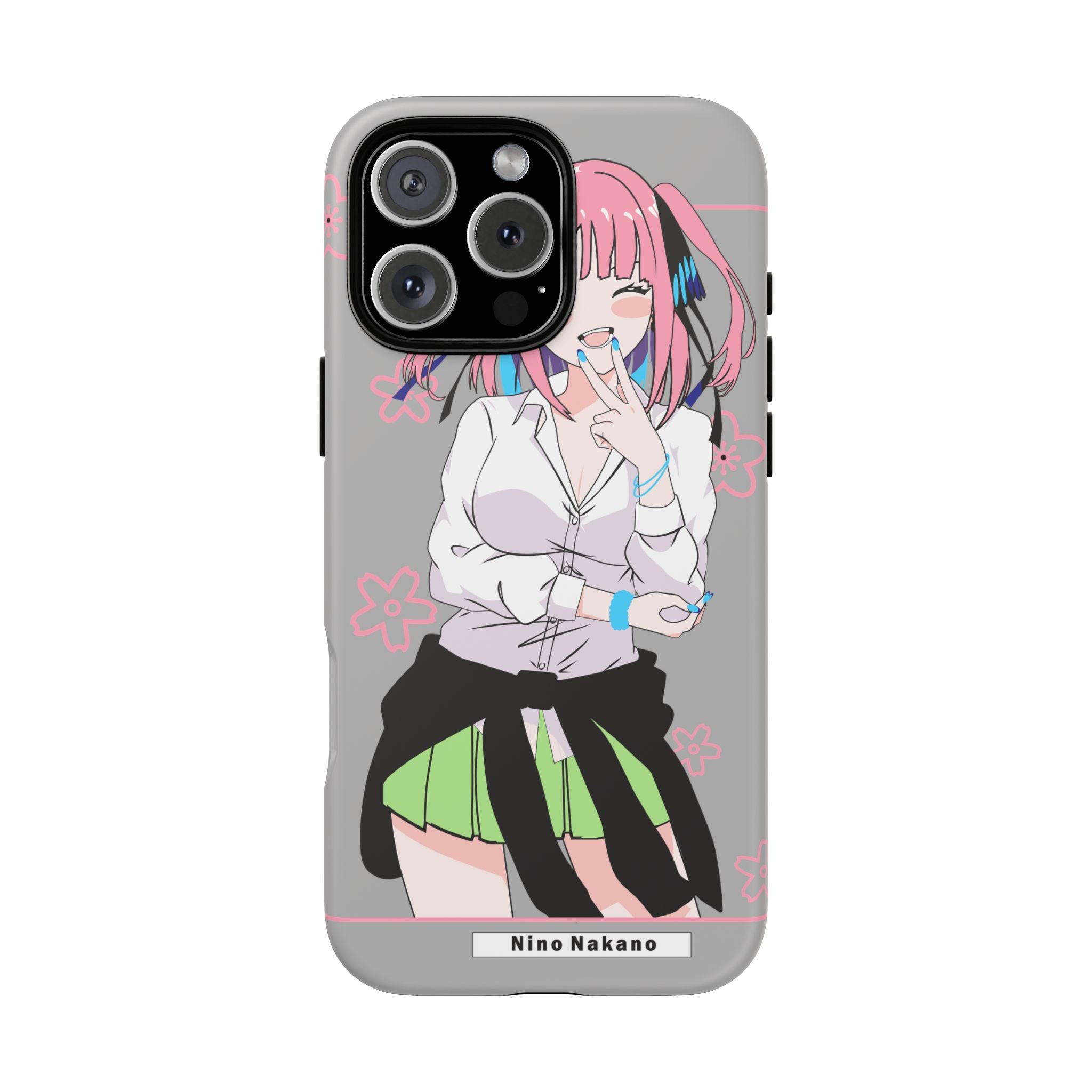 Anime Girl Phone Case — Pink Haired Schoolgirl "Nino Nakano" Cute Otaku Protective Case