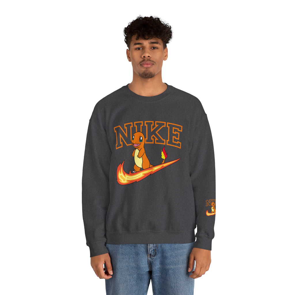 Charmande Flame Swoosh Crewneck Sweatshirt