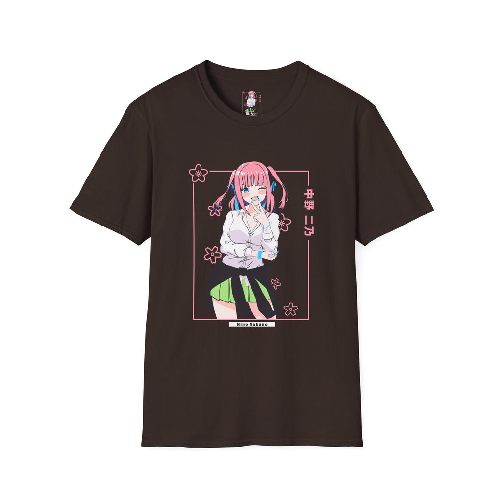 Anime Character T-Shirt — Cute Pink-Haired Schoolgirl Design ("Miku Nakano")