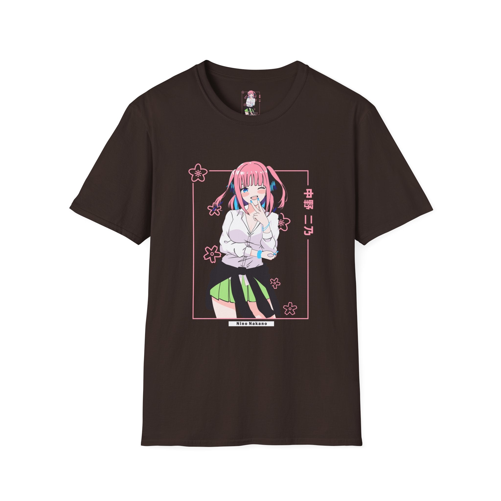 Anime Character T-Shirt — Cute Pink-Haired Schoolgirl Design ("Miku Nakano")