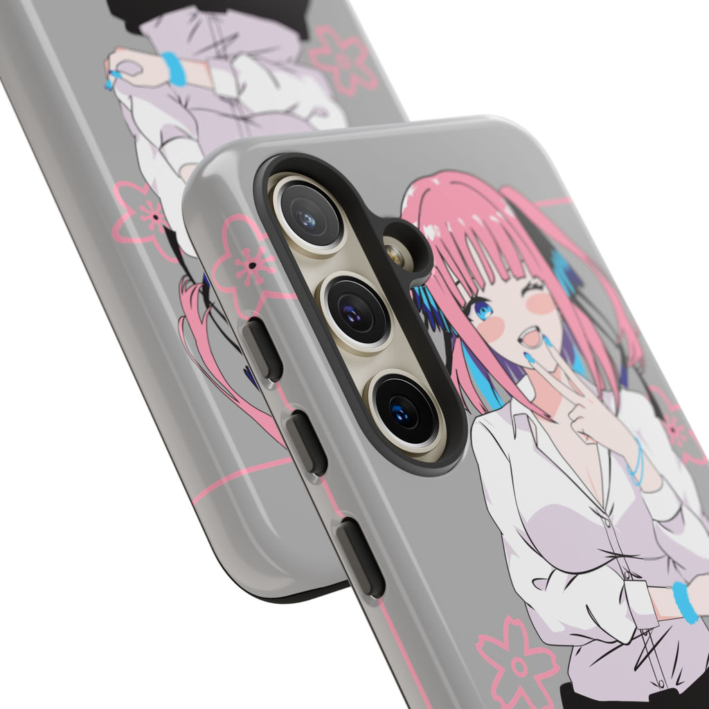 Anime Girl Phone Case — Pink Haired Schoolgirl "Nino Nakano" Cute Otaku Protective Case