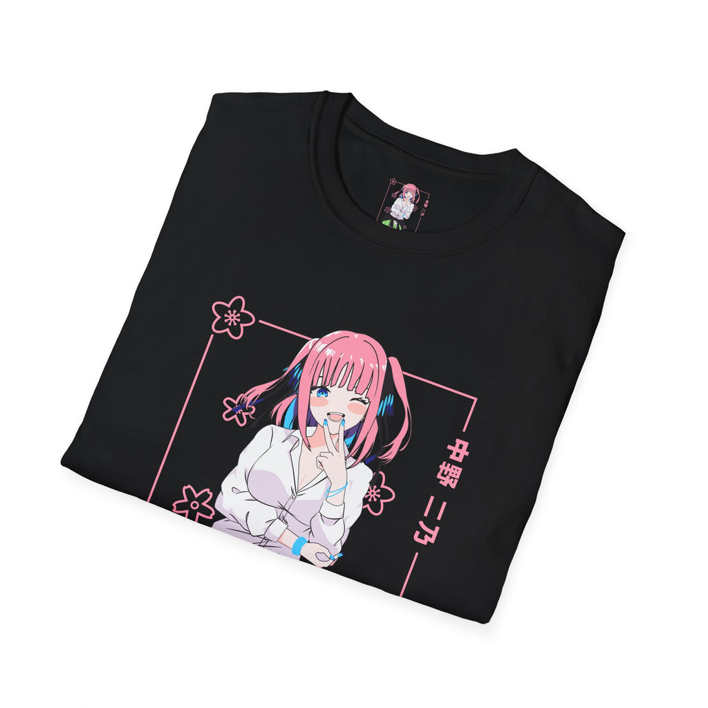 Anime Character T-Shirt — Cute Pink-Haired Schoolgirl Design ("Miku Nakano")