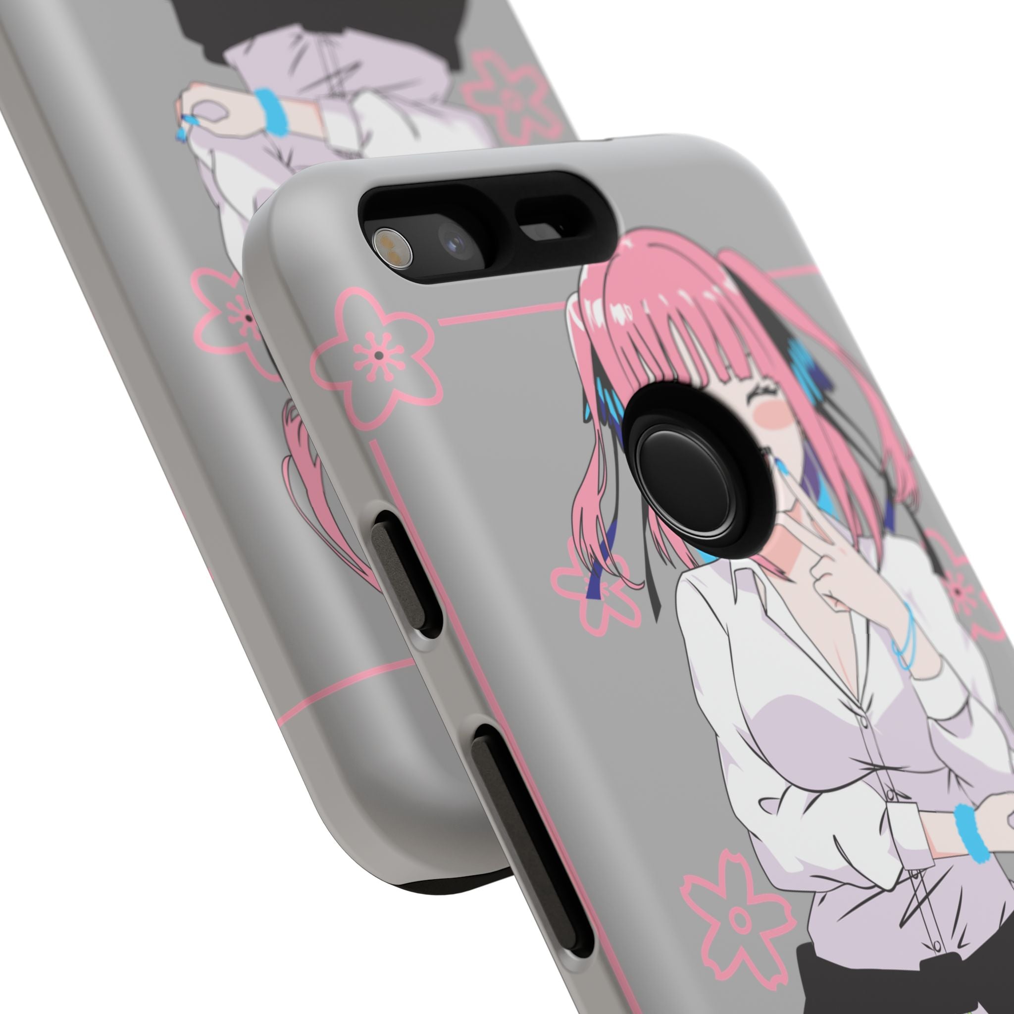 Anime Girl Phone Case — Pink Haired Schoolgirl "Nino Nakano" Cute Otaku Protective Case