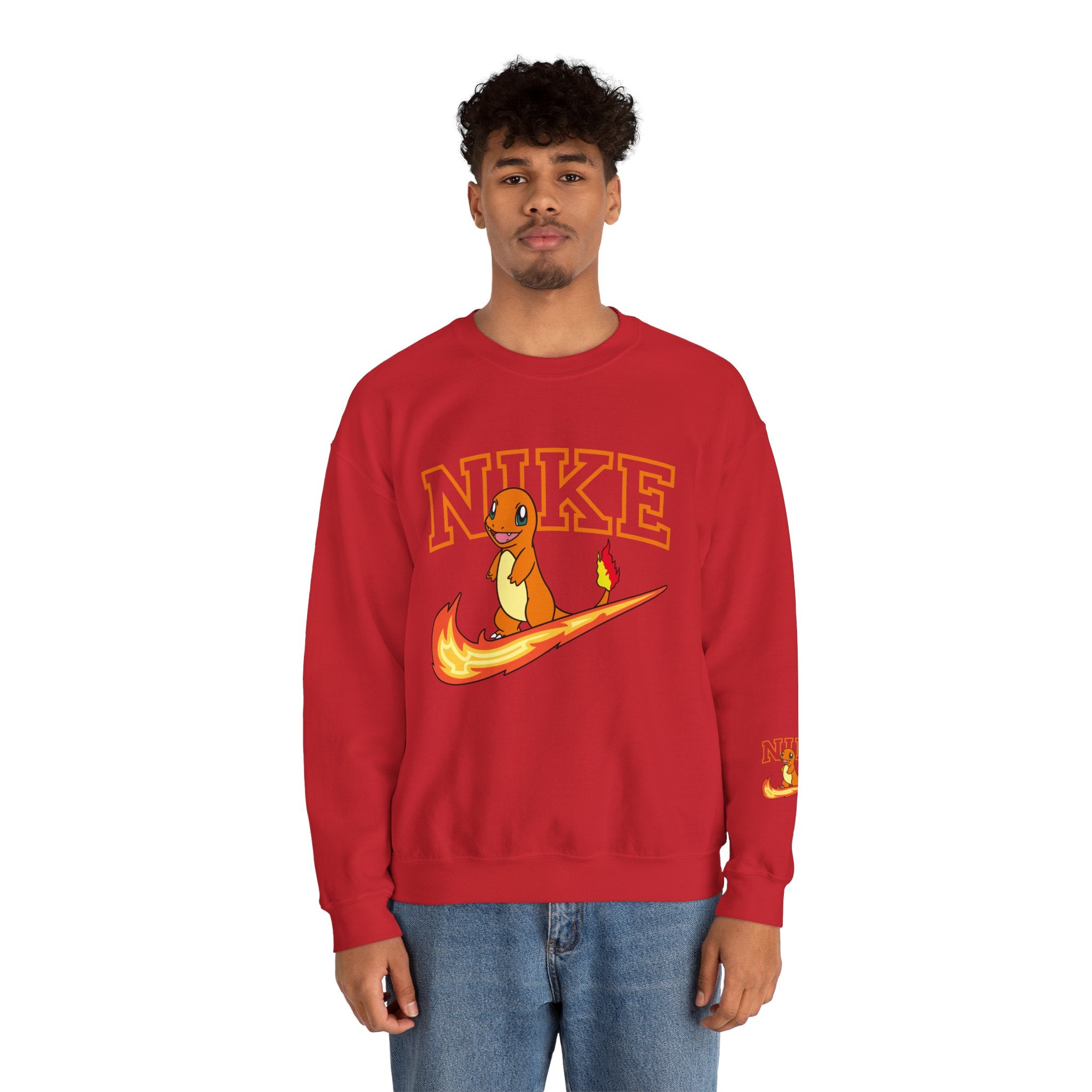 Charmande Flame Swoosh Crewneck Sweatshirt