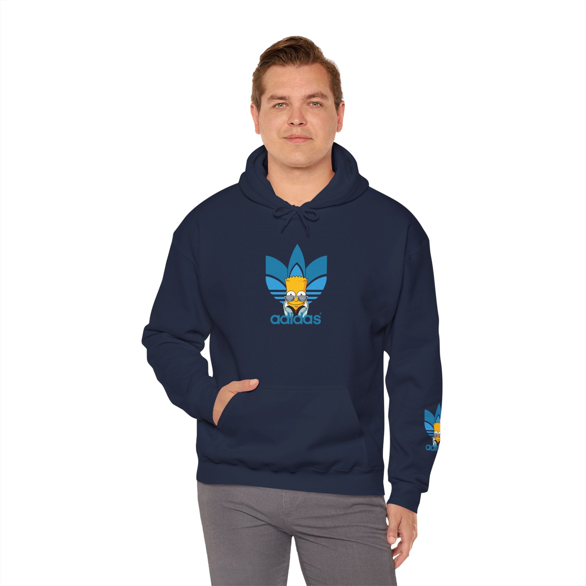 Hoodie — Retro Blue Trefoil Cartoon Logo Hoodie