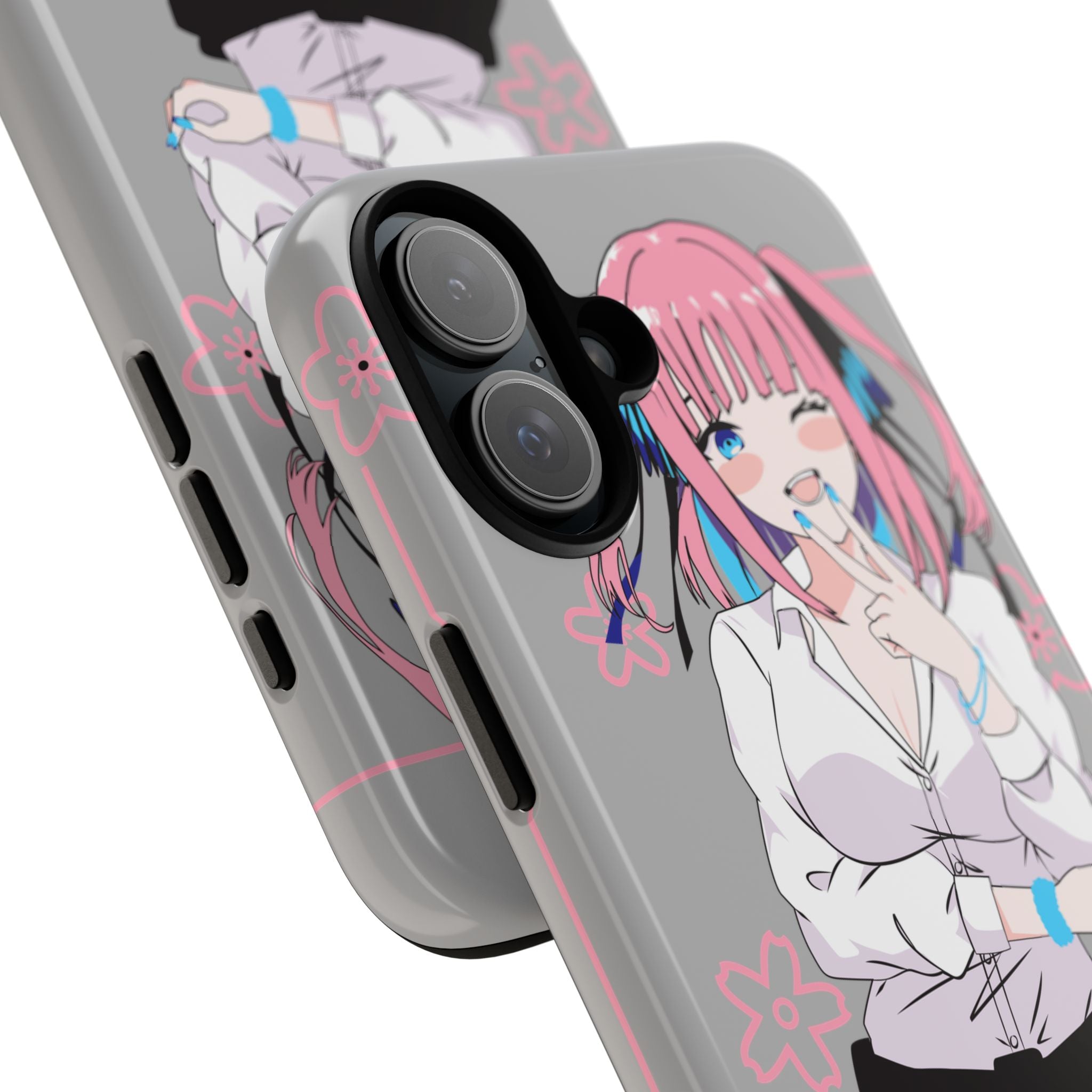 Anime Girl Phone Case — Pink Haired Schoolgirl "Nino Nakano" Cute Otaku Protective Case