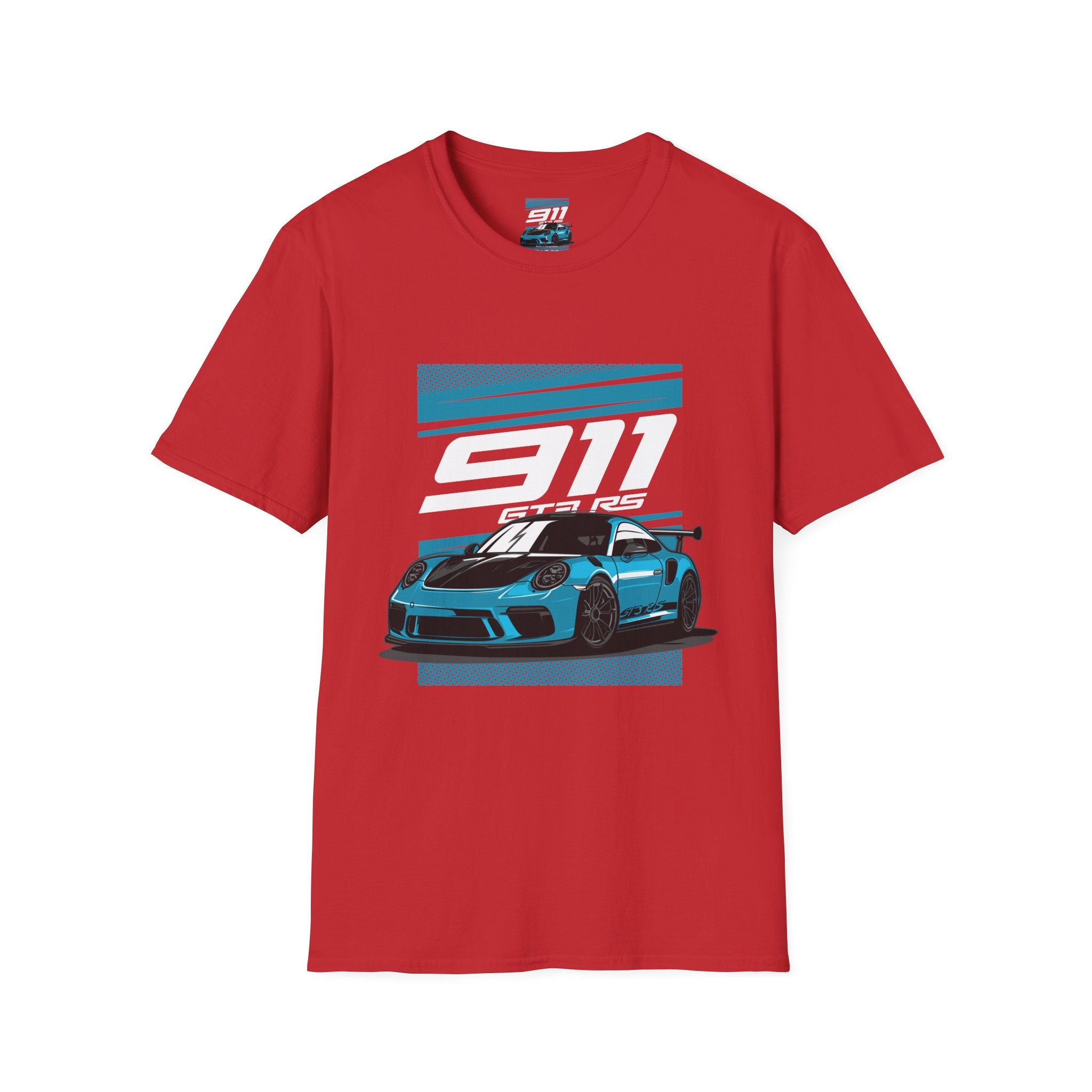 Porsche 911 GT3 RS Racing T-Shirt — Blue Track Car Graphic Tee