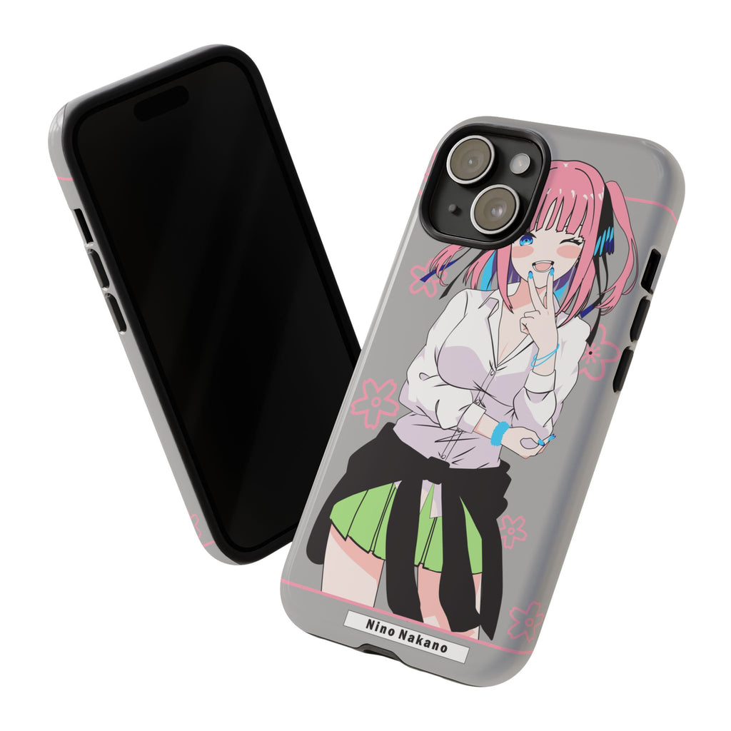 Anime Girl Phone Case — Pink Haired Schoolgirl "Nino Nakano" Cute Otaku Protective Case