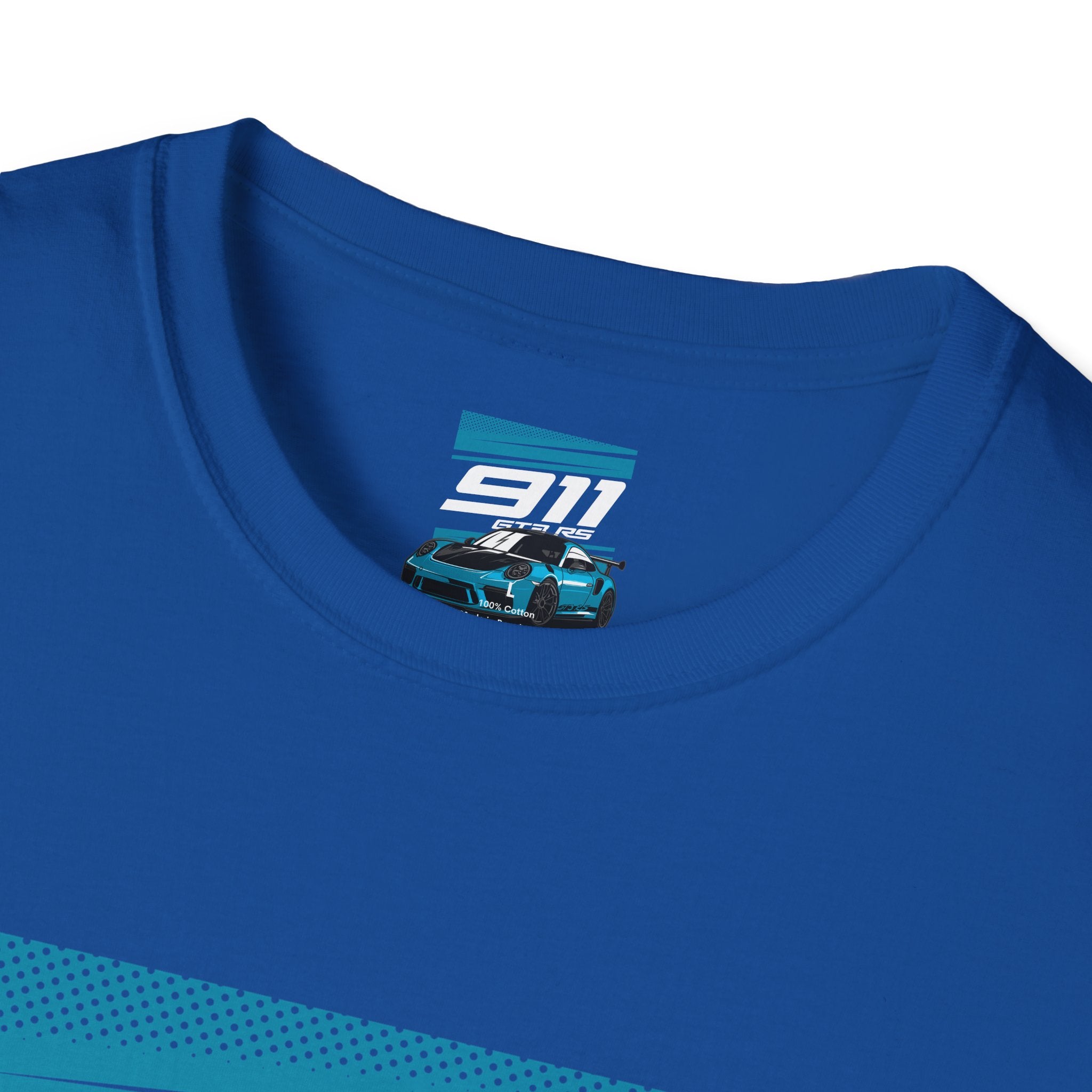 Porsche 911 GT3 RS Racing T-Shirt — Blue Track Car Graphic Tee
