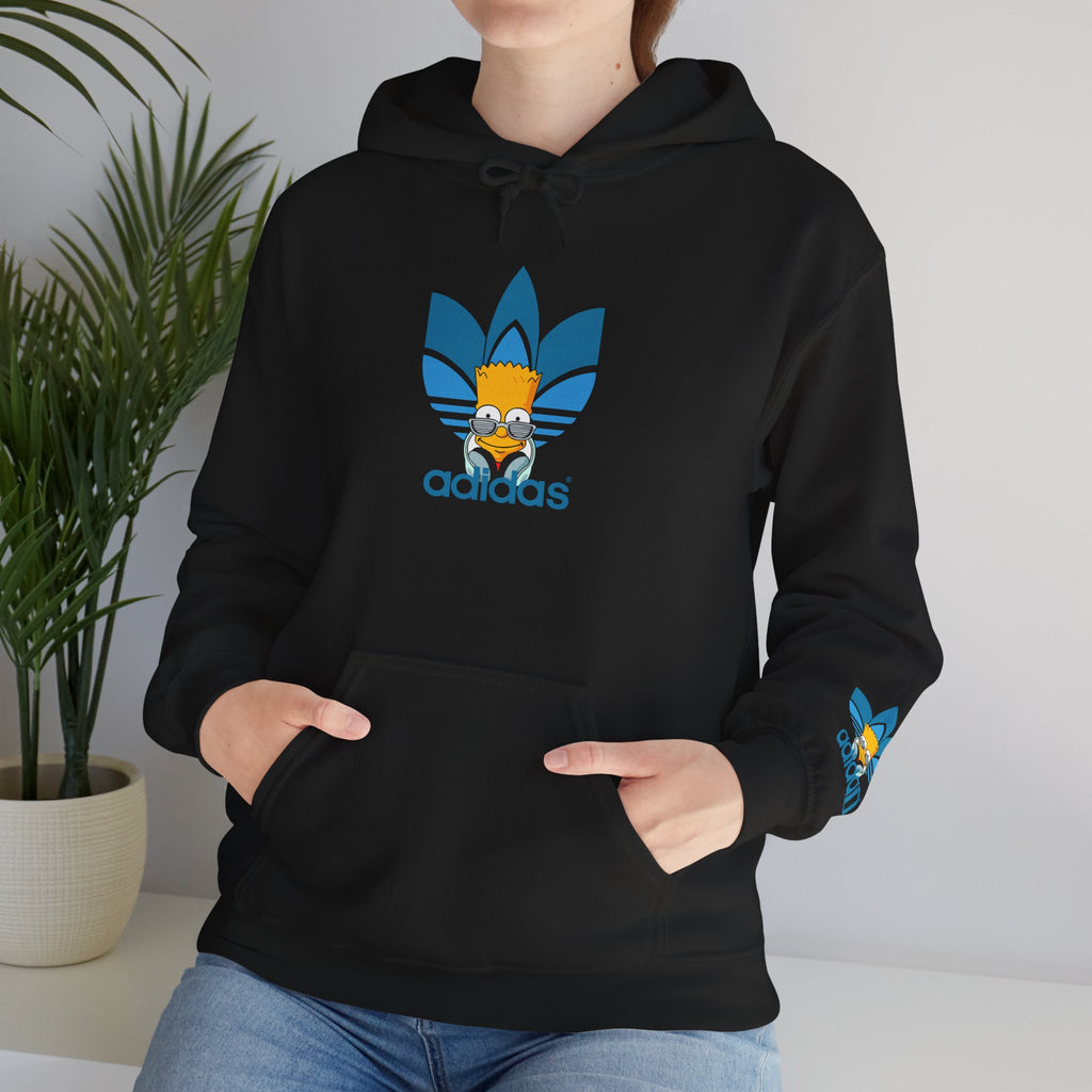 Hoodie — Retro Blue Trefoil Cartoon Logo Hoodie