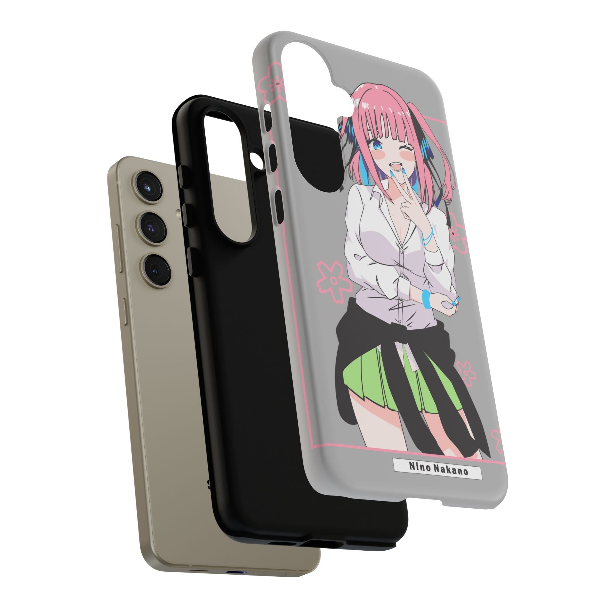 Anime Girl Phone Case — Pink Haired Schoolgirl "Nino Nakano" Cute Otaku Protective Case