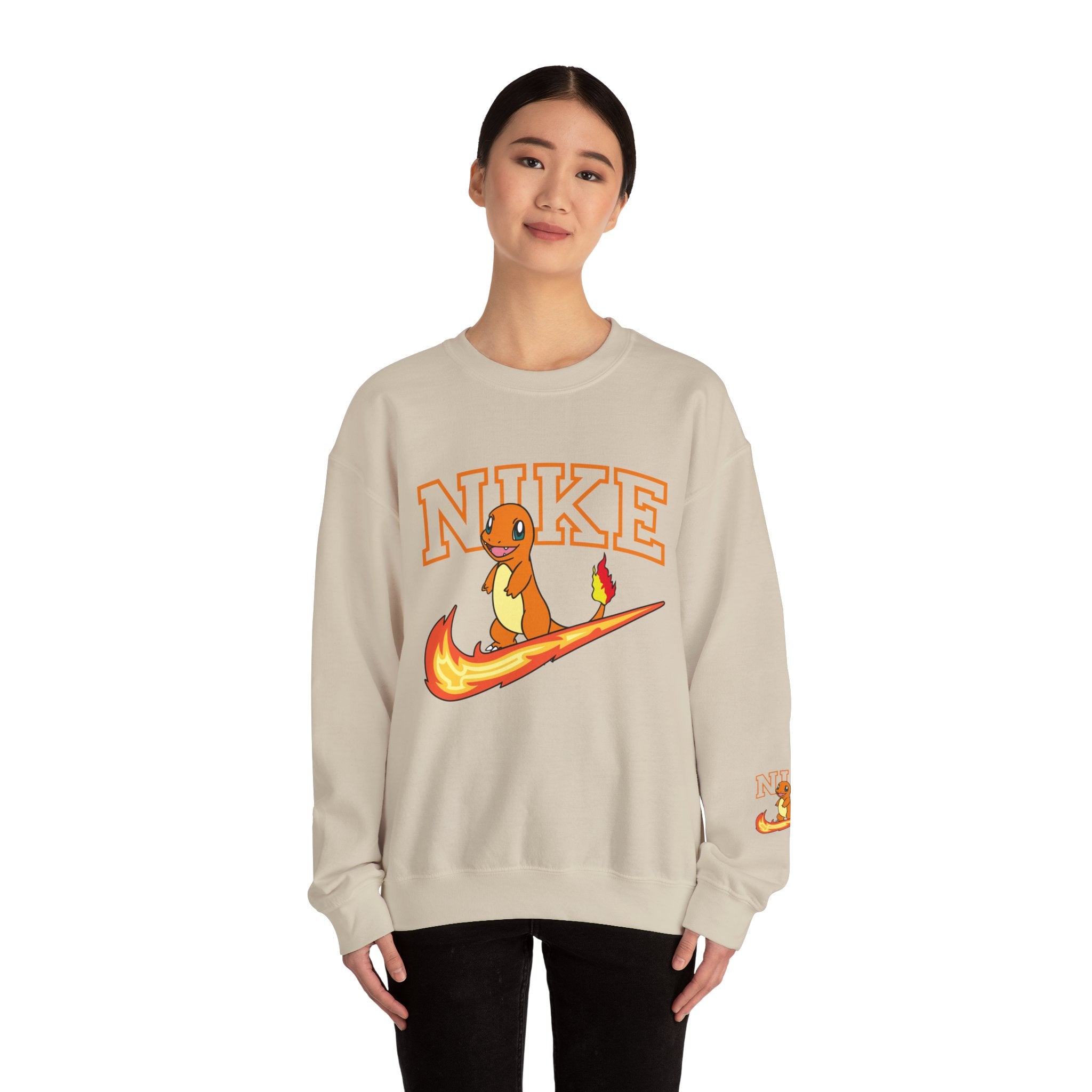 Charmande Flame Swoosh Crewneck Sweatshirt