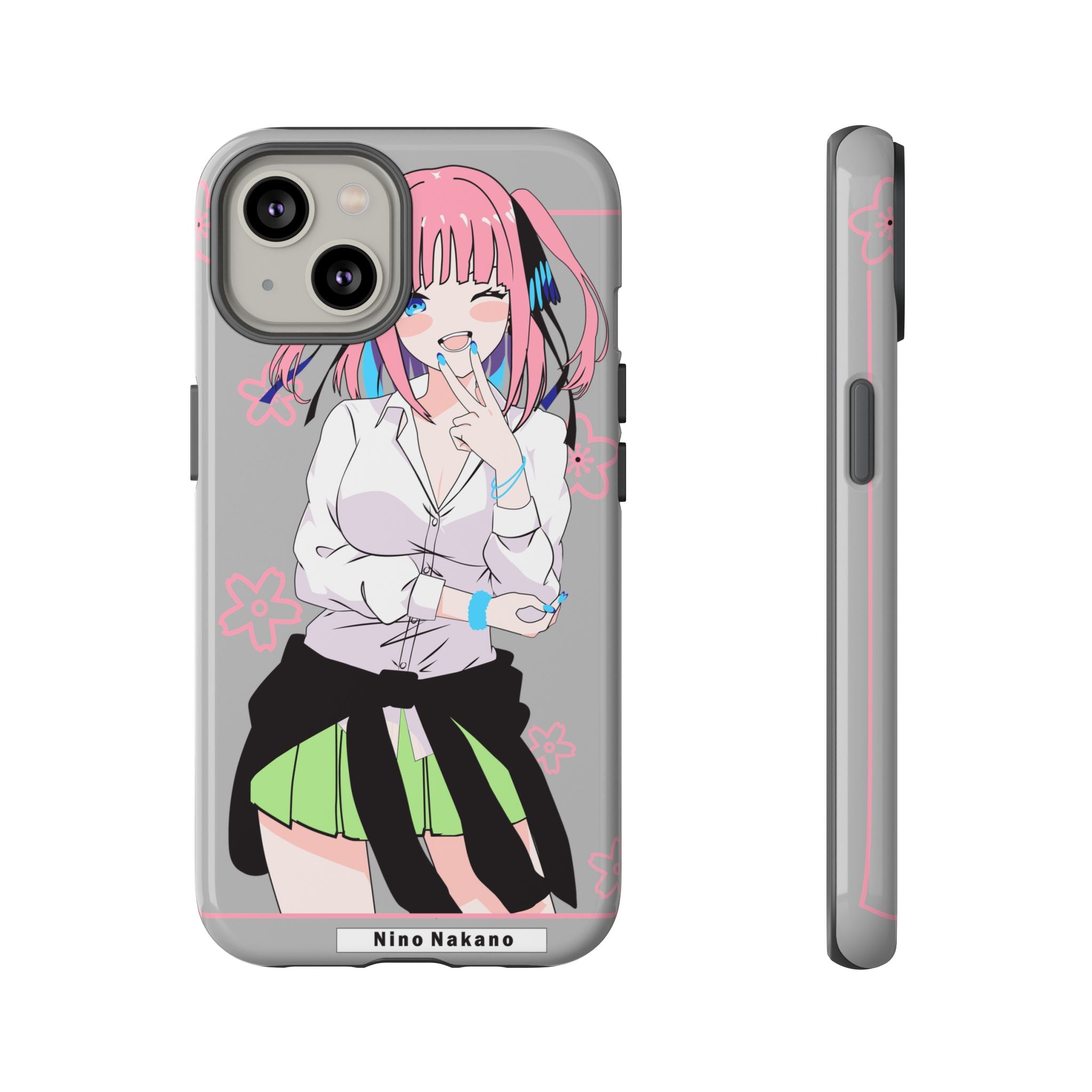 Anime Girl Phone Case — Pink Haired Schoolgirl "Nino Nakano" Cute Otaku Protective Case