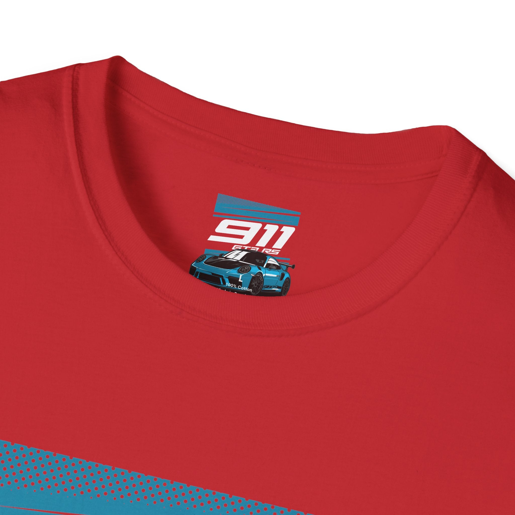 Porsche 911 GT3 RS Racing T-Shirt — Blue Track Car Graphic Tee