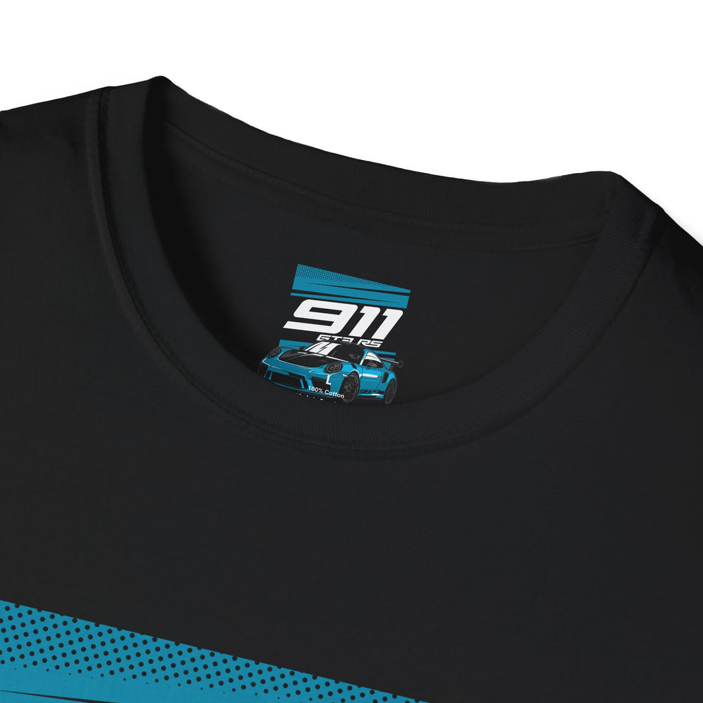 Porsche 911 GT3 RS Racing T-Shirt — Blue Track Car Graphic Tee