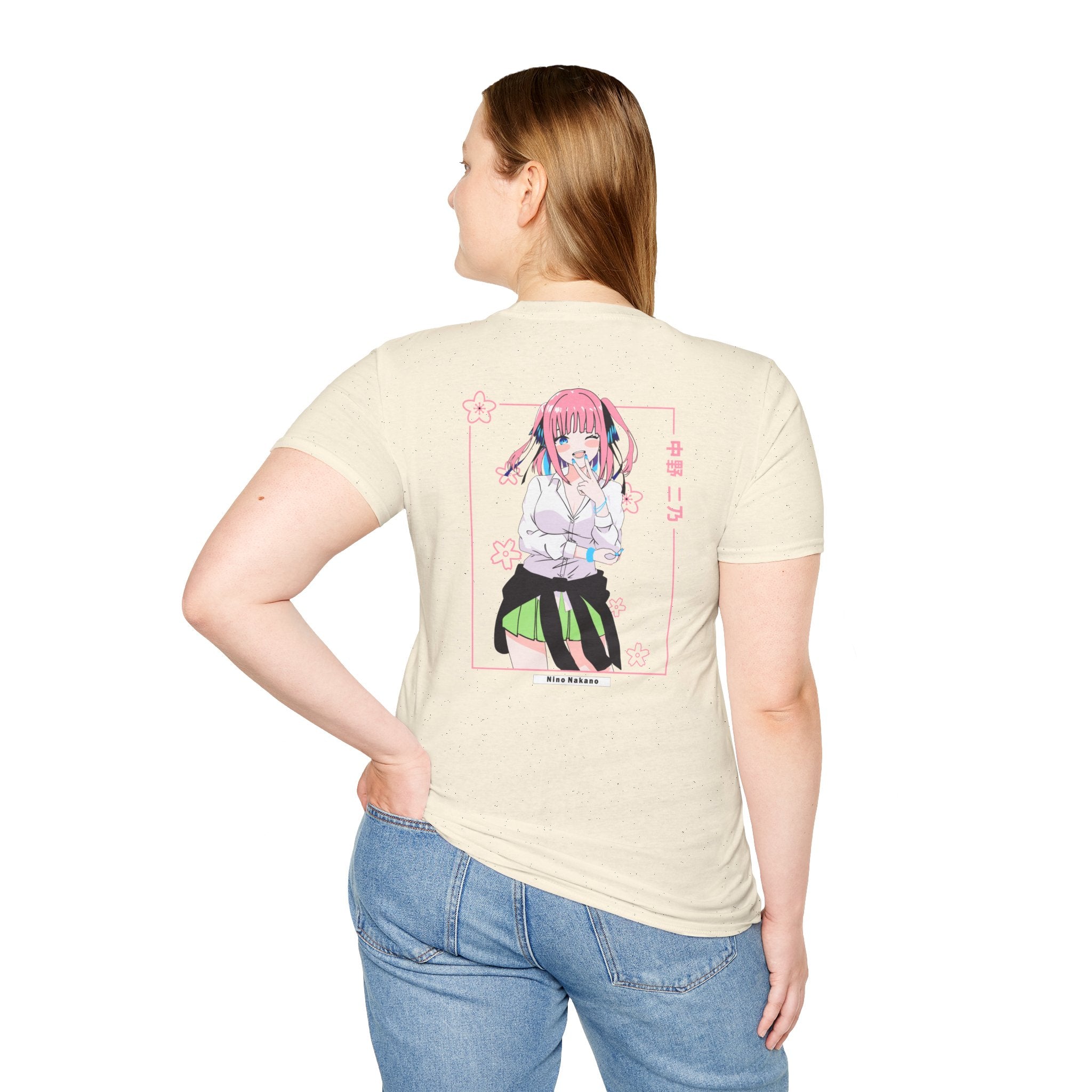 Anime Character T-Shirt — Cute Pink-Haired Schoolgirl Design ("Miku Nakano")