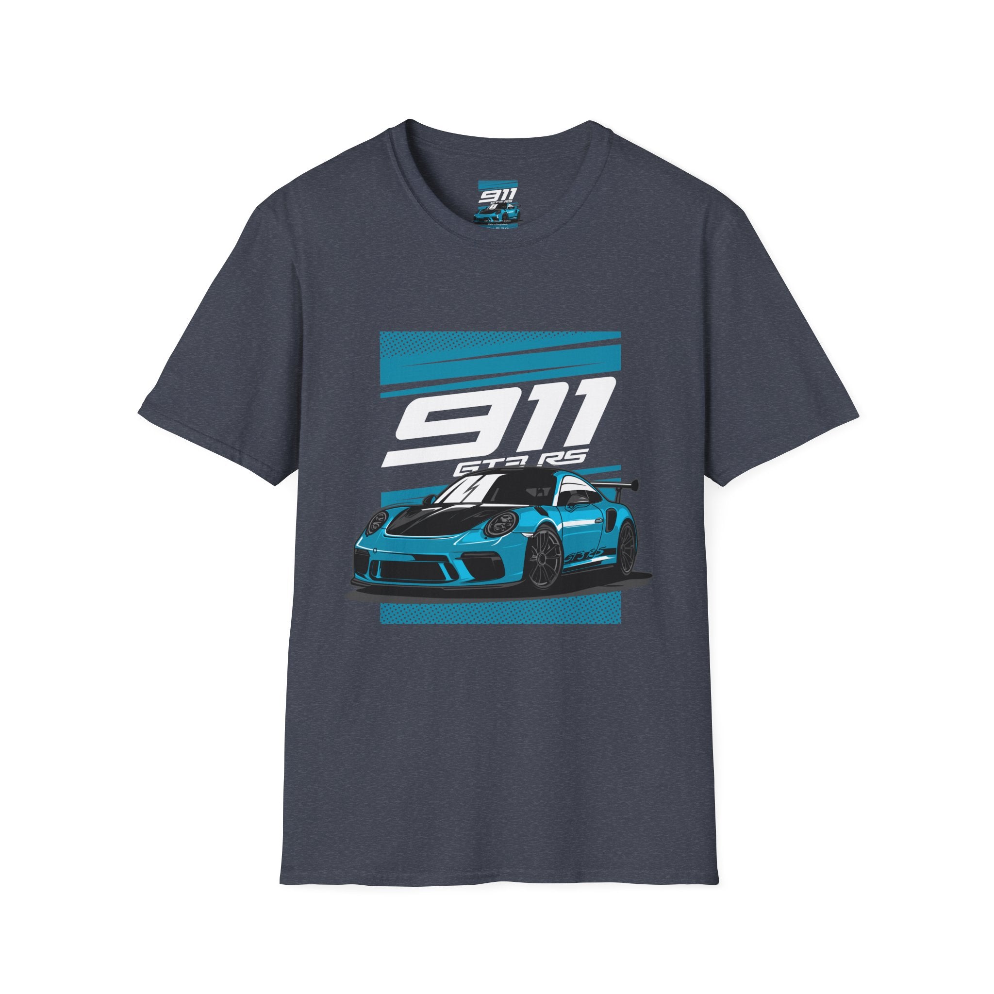 Porsche 911 GT3 RS Racing T-Shirt — Blue Track Car Graphic Tee