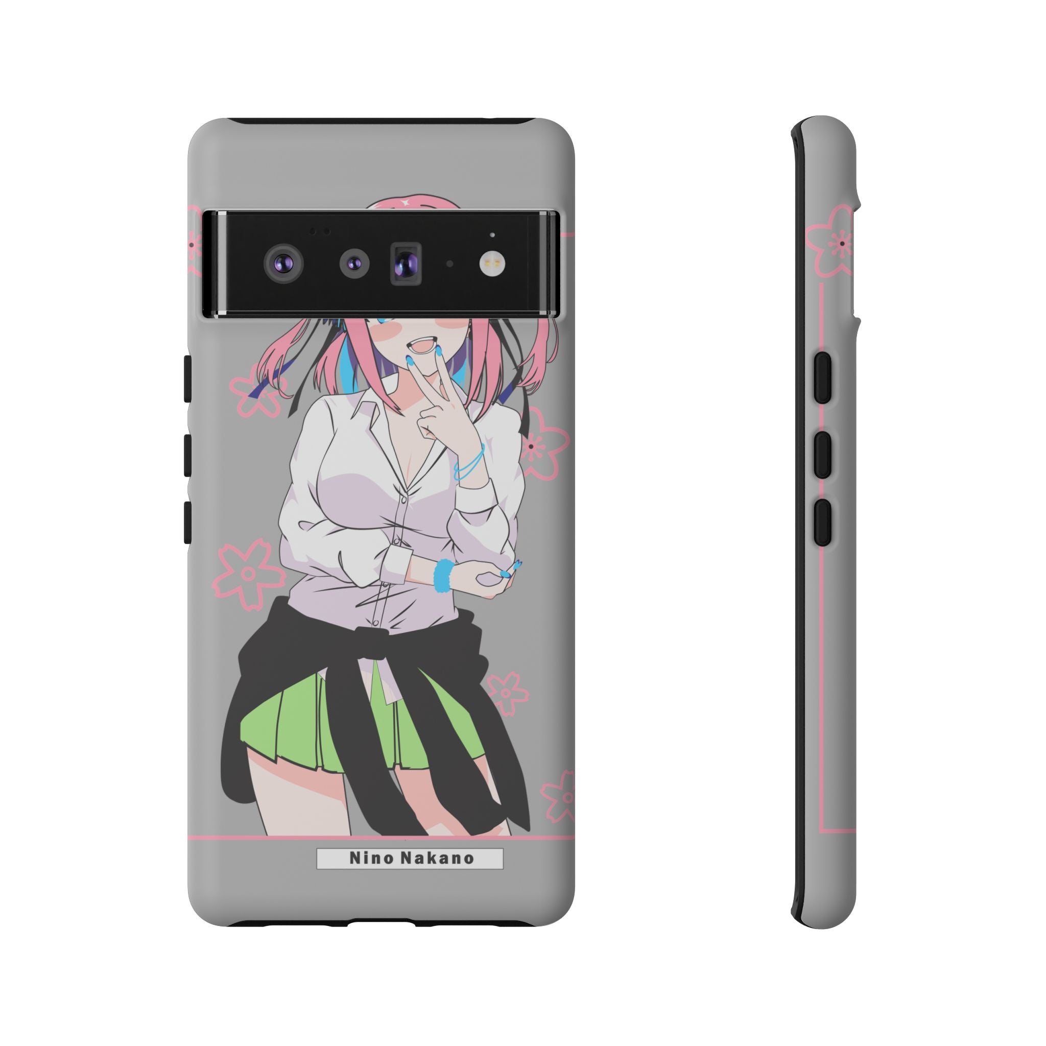 Anime Girl Phone Case — Pink Haired Schoolgirl "Nino Nakano" Cute Otaku Protective Case