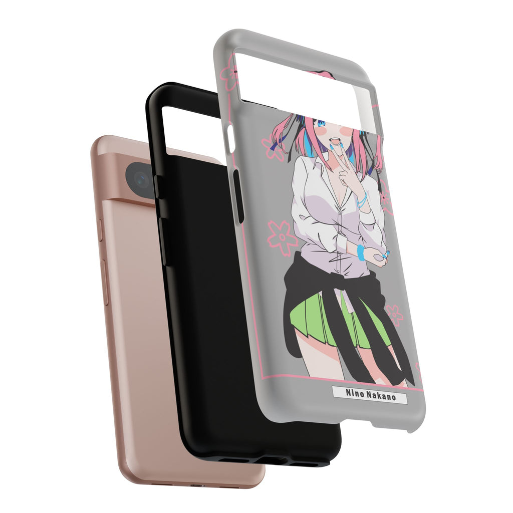 Anime Girl Phone Case — Pink Haired Schoolgirl "Nino Nakano" Cute Otaku Protective Case