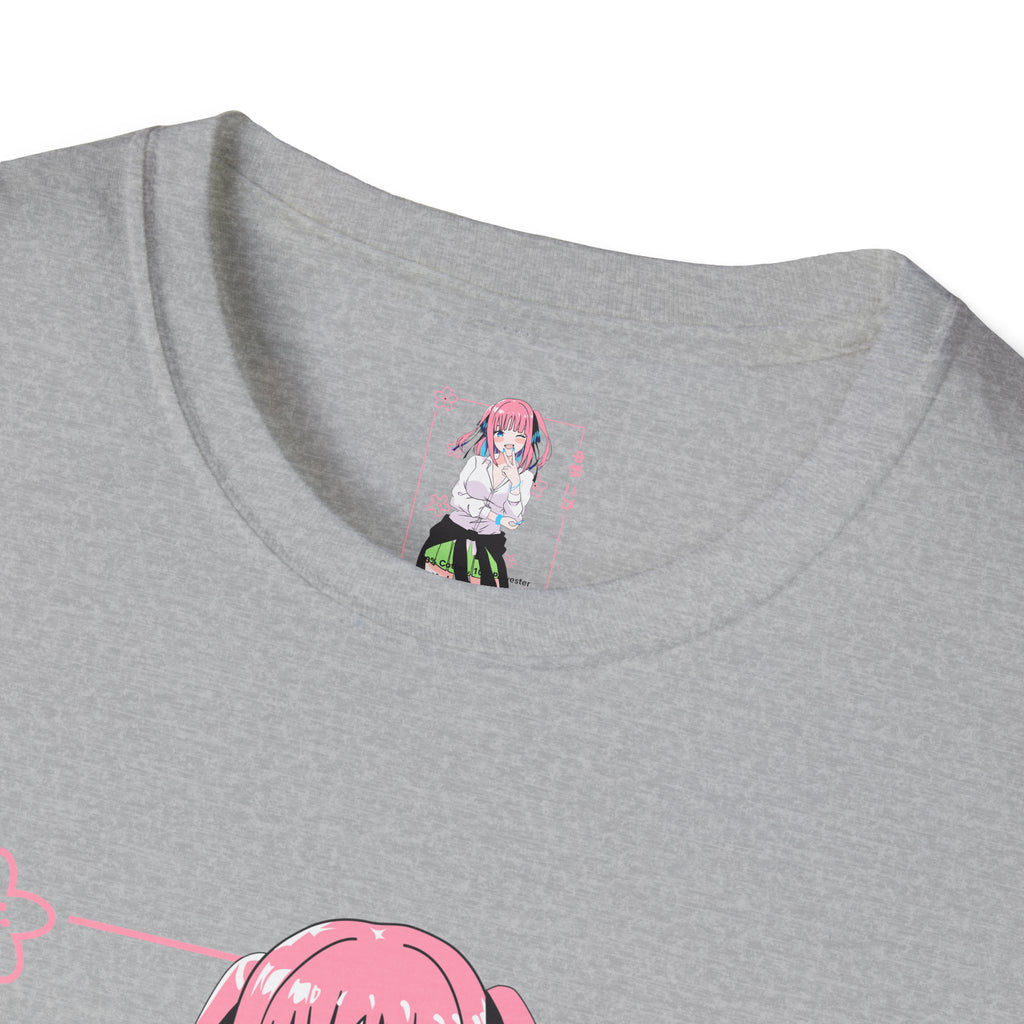 Anime Character T-Shirt — Cute Pink-Haired Schoolgirl Design ("Miku Nakano")