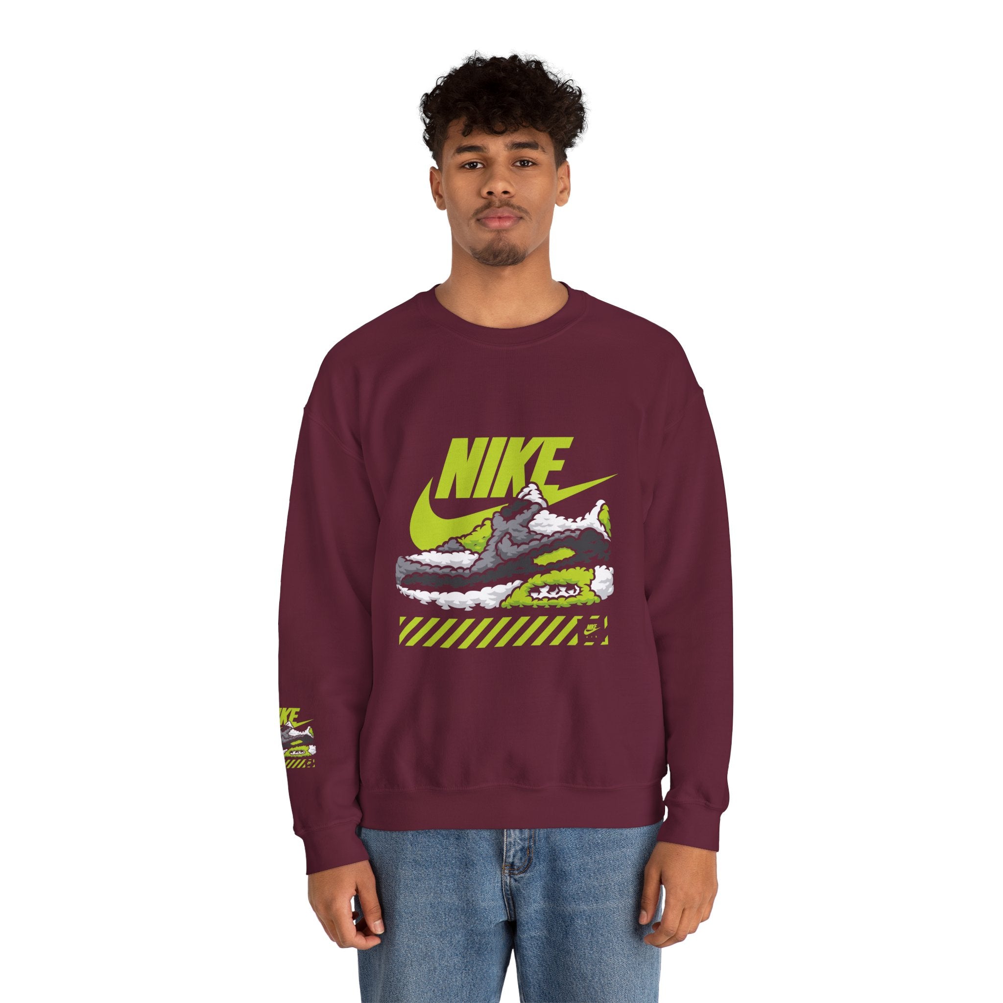Nike Graphic Crewneck Sweatshirt — Retro Sneaker Logo Pullover