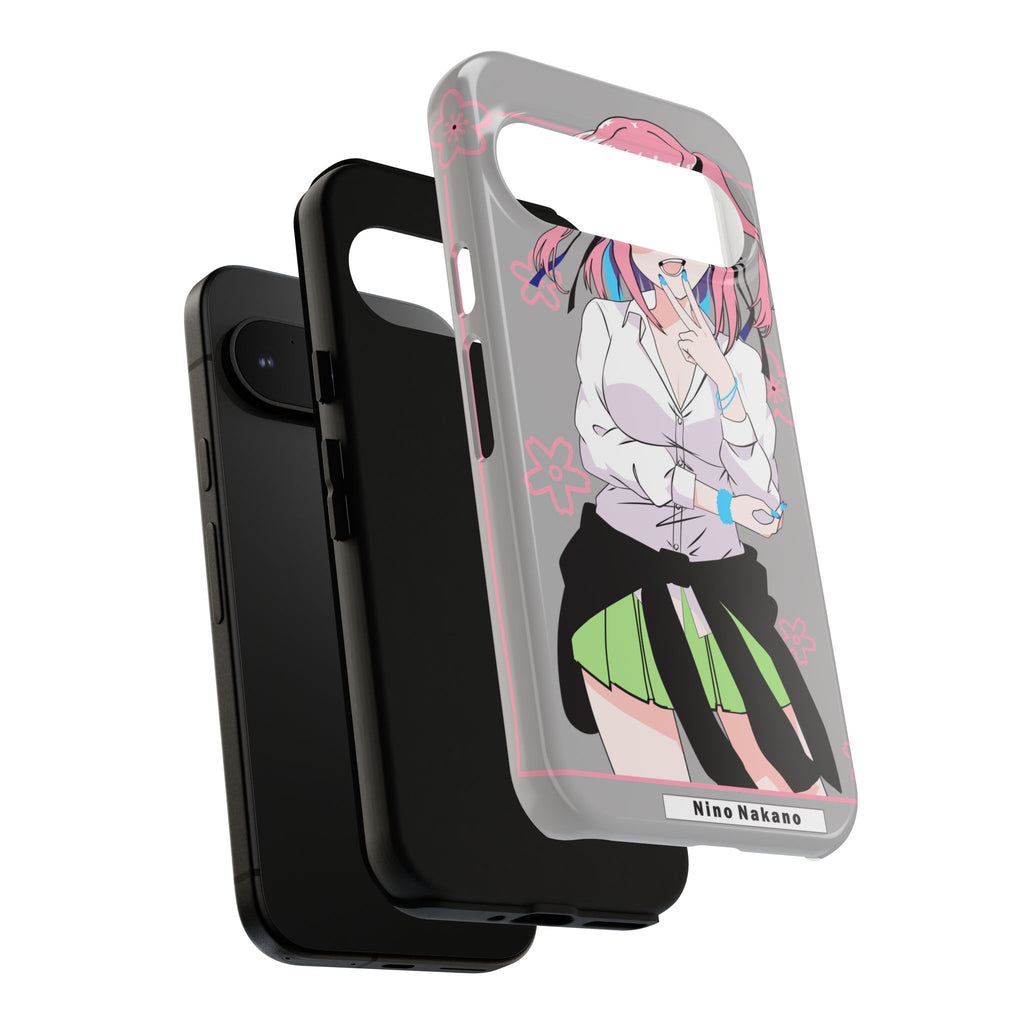Anime Girl Phone Case — Pink Haired Schoolgirl "Nino Nakano" Cute Otaku Protective Case