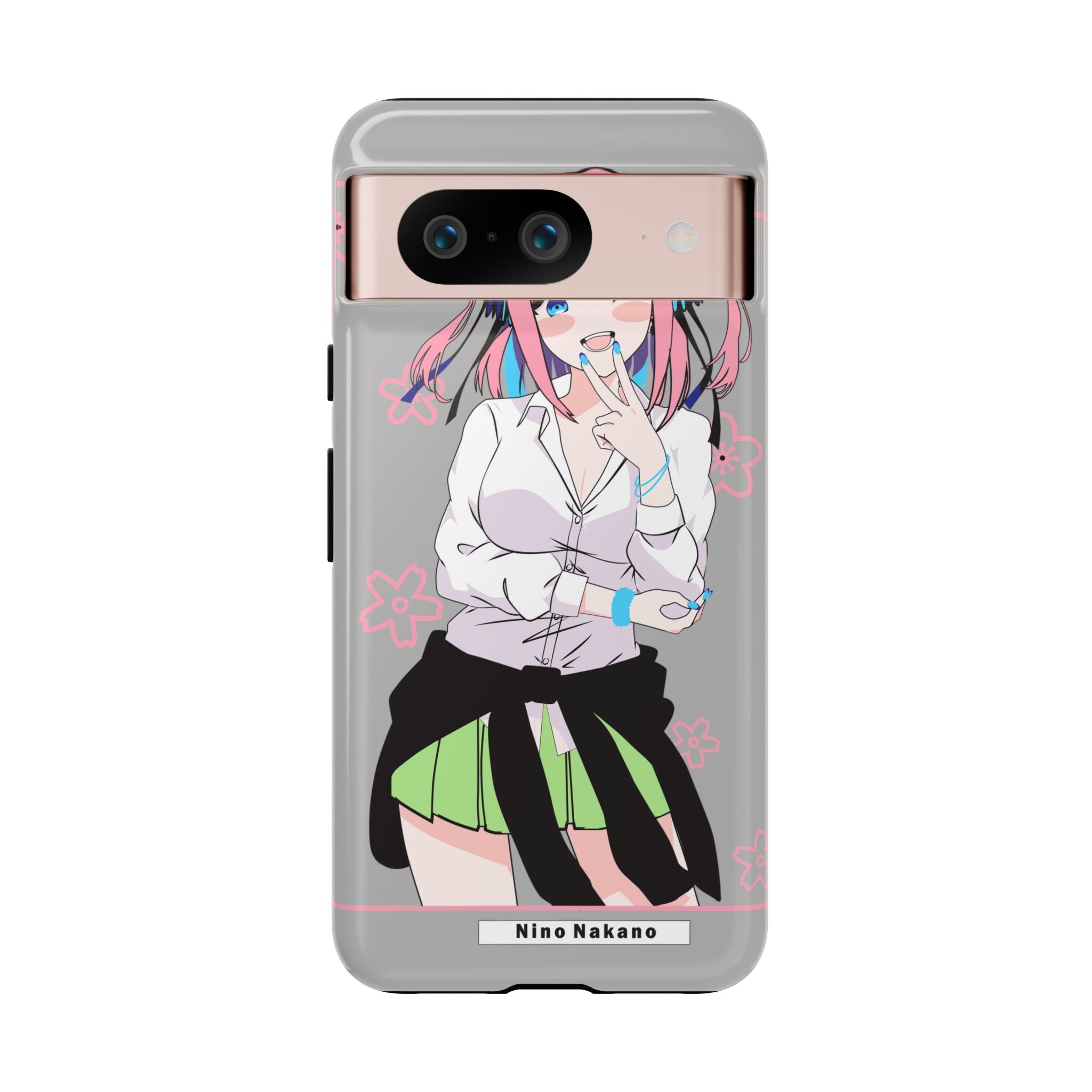 Anime Girl Phone Case — Pink Haired Schoolgirl "Nino Nakano" Cute Otaku Protective Case