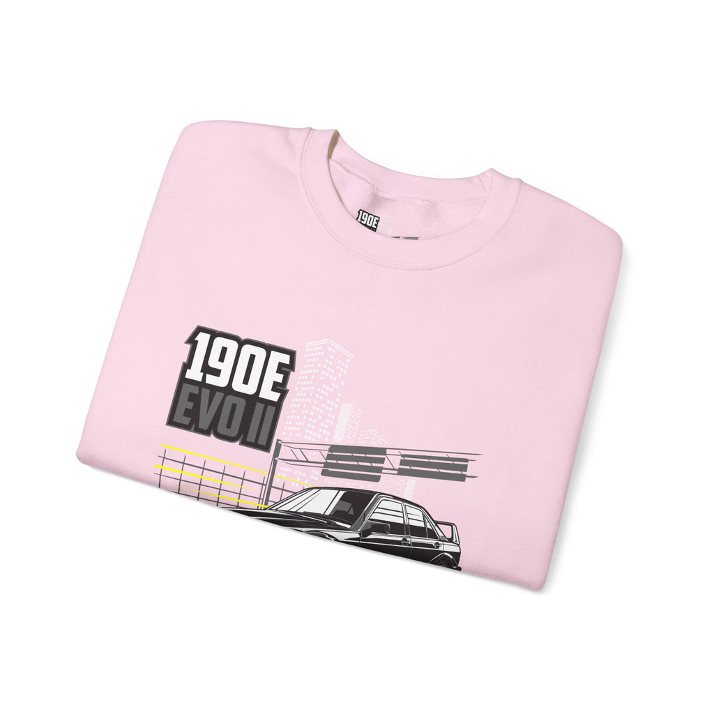 190E Evo II Crewneck Sweatshirt — Classic Mercedes 190E Car Graphic