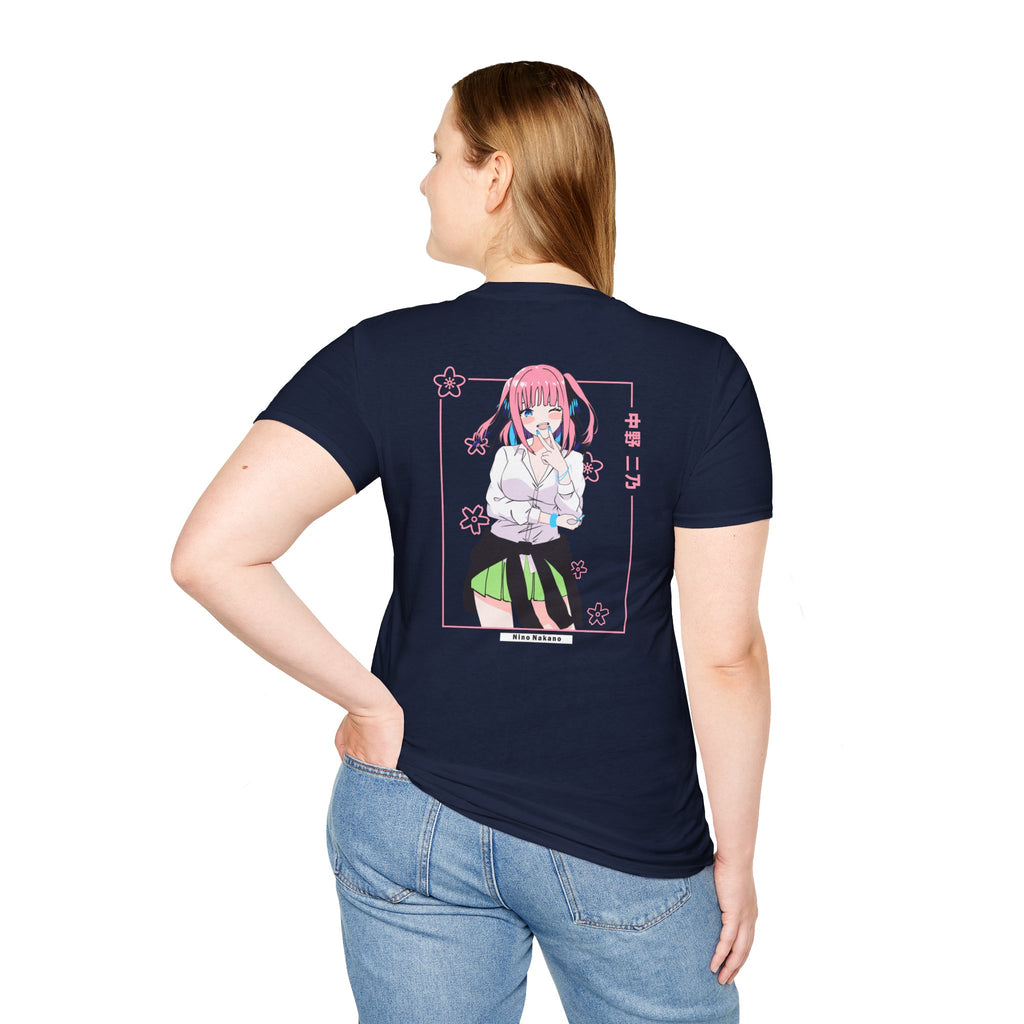 Anime Character T-Shirt — Cute Pink-Haired Schoolgirl Design ("Miku Nakano")