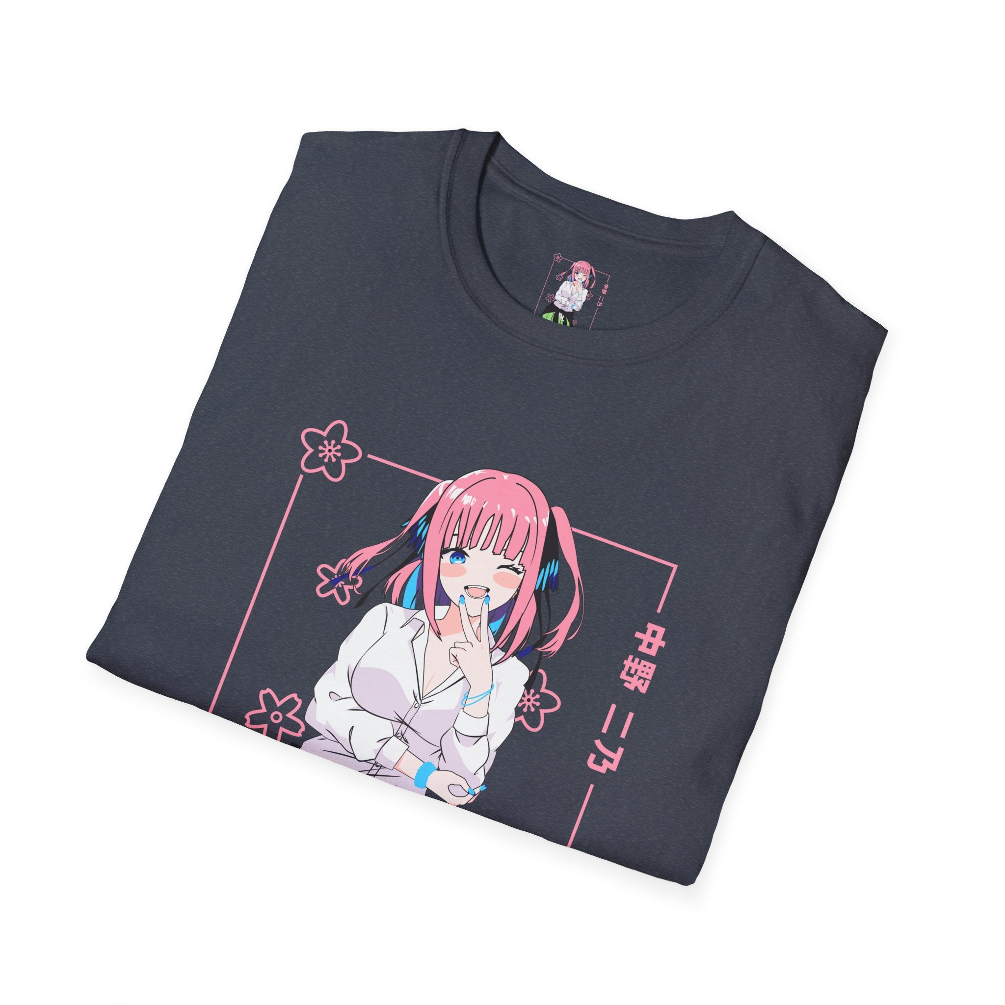 Anime Character T-Shirt — Cute Pink-Haired Schoolgirl Design ("Miku Nakano")