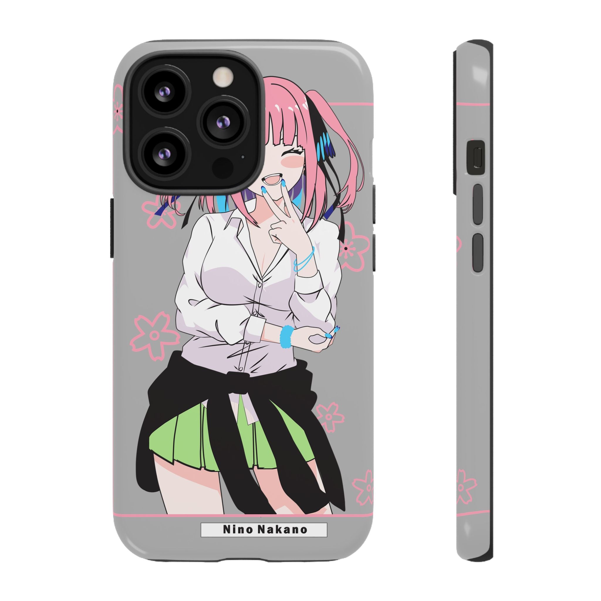 Anime Girl Phone Case — Pink Haired Schoolgirl "Nino Nakano" Cute Otaku Protective Case