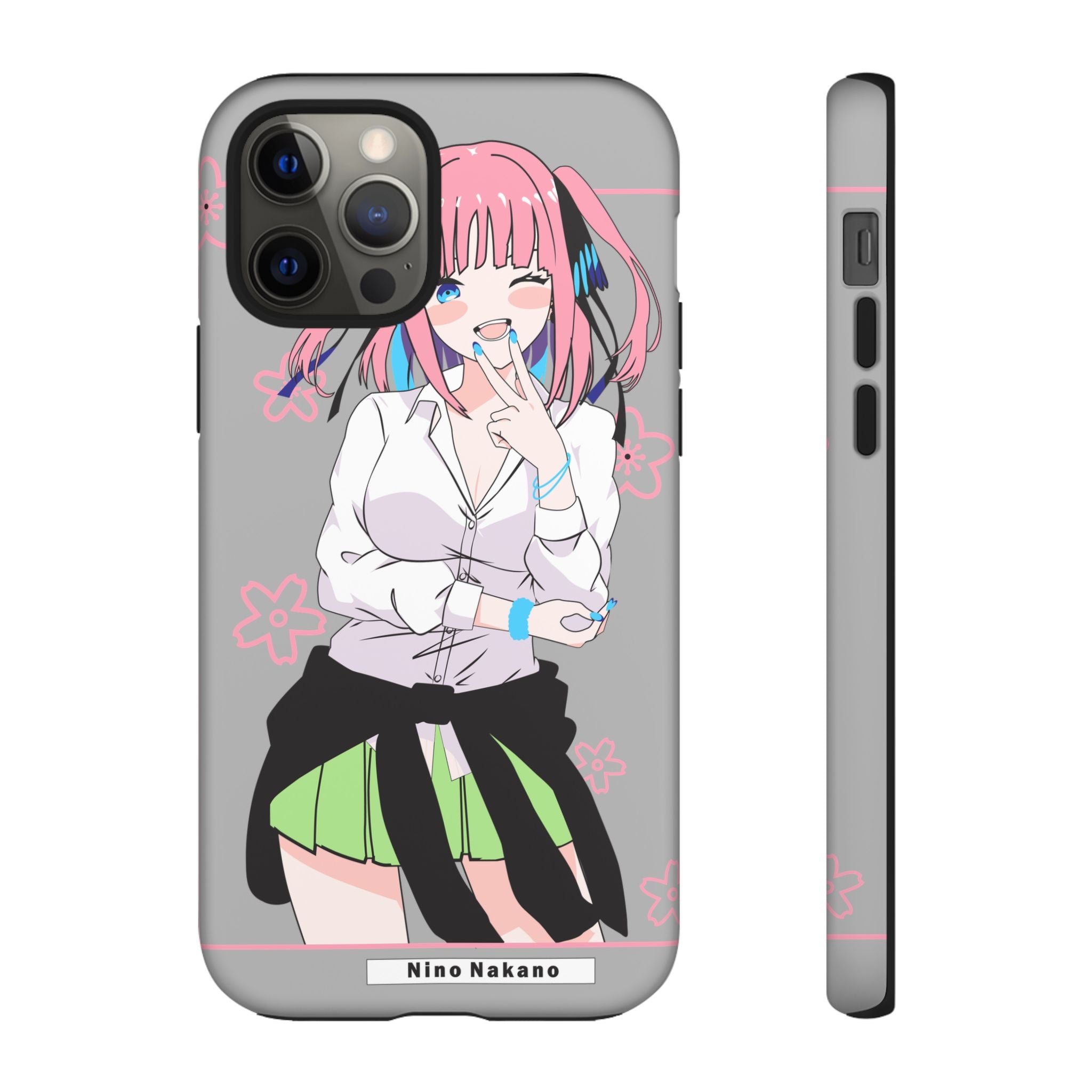 Anime Girl Phone Case — Pink Haired Schoolgirl "Nino Nakano" Cute Otaku Protective Case