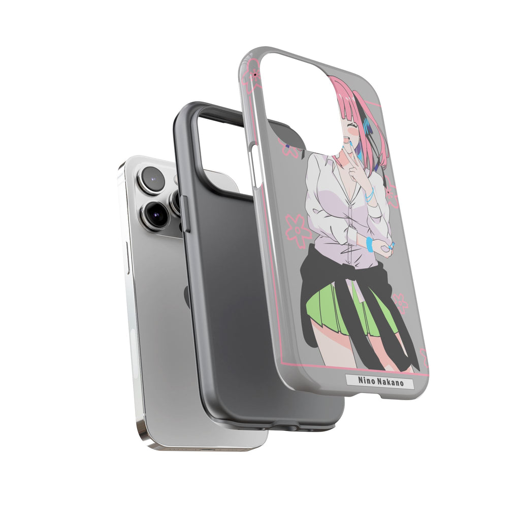 Anime Girl Phone Case — Pink Haired Schoolgirl "Nino Nakano" Cute Otaku Protective Case