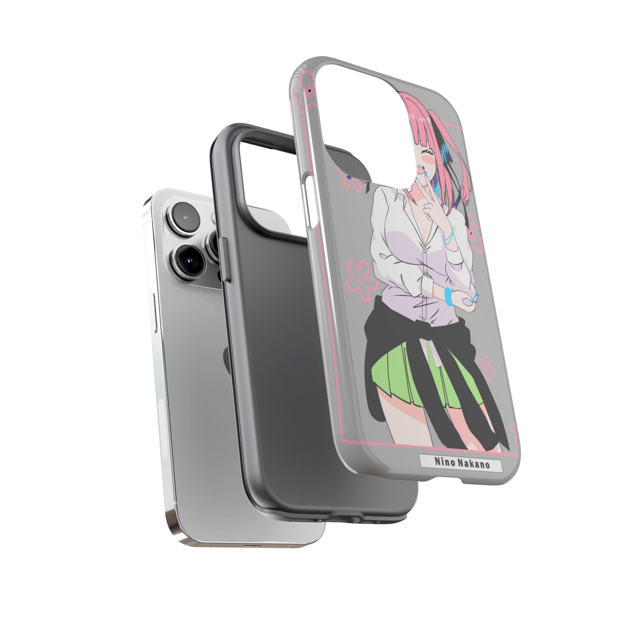 Anime Girl Phone Case — Pink Haired Schoolgirl "Nino Nakano" Cute Otaku Protective Case