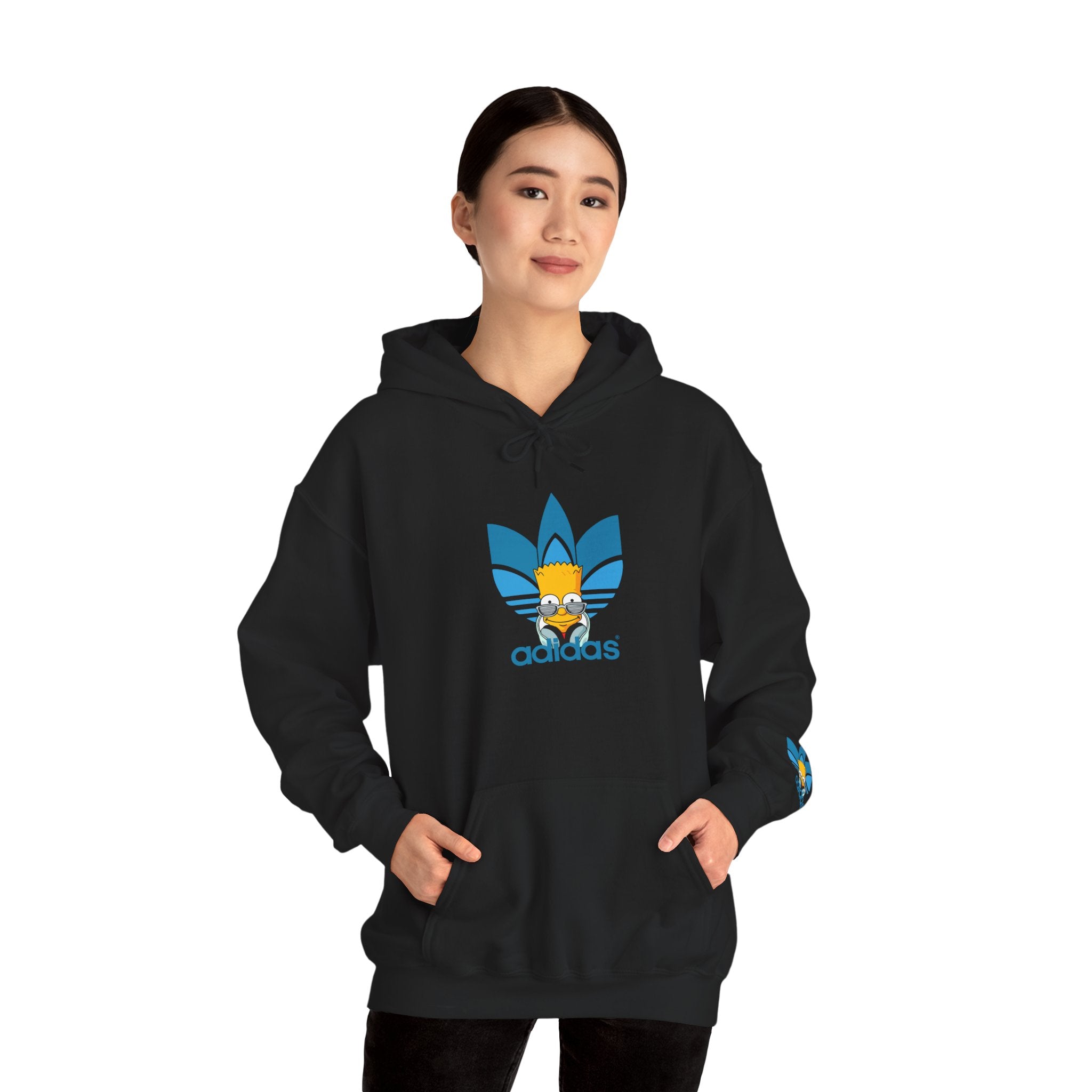 Hoodie — Retro Blue Trefoil Cartoon Logo Hoodie