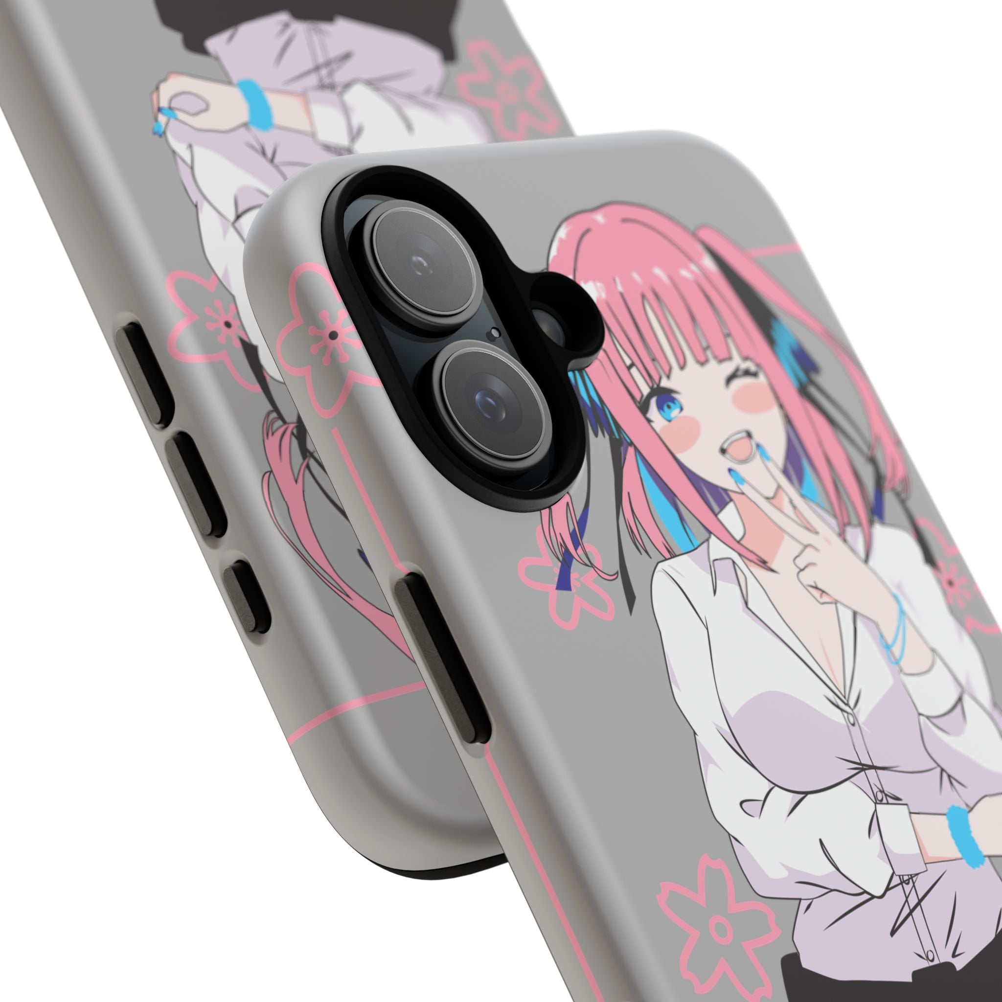 Anime Girl Phone Case — Pink Haired Schoolgirl "Nino Nakano" Cute Otaku Protective Case
