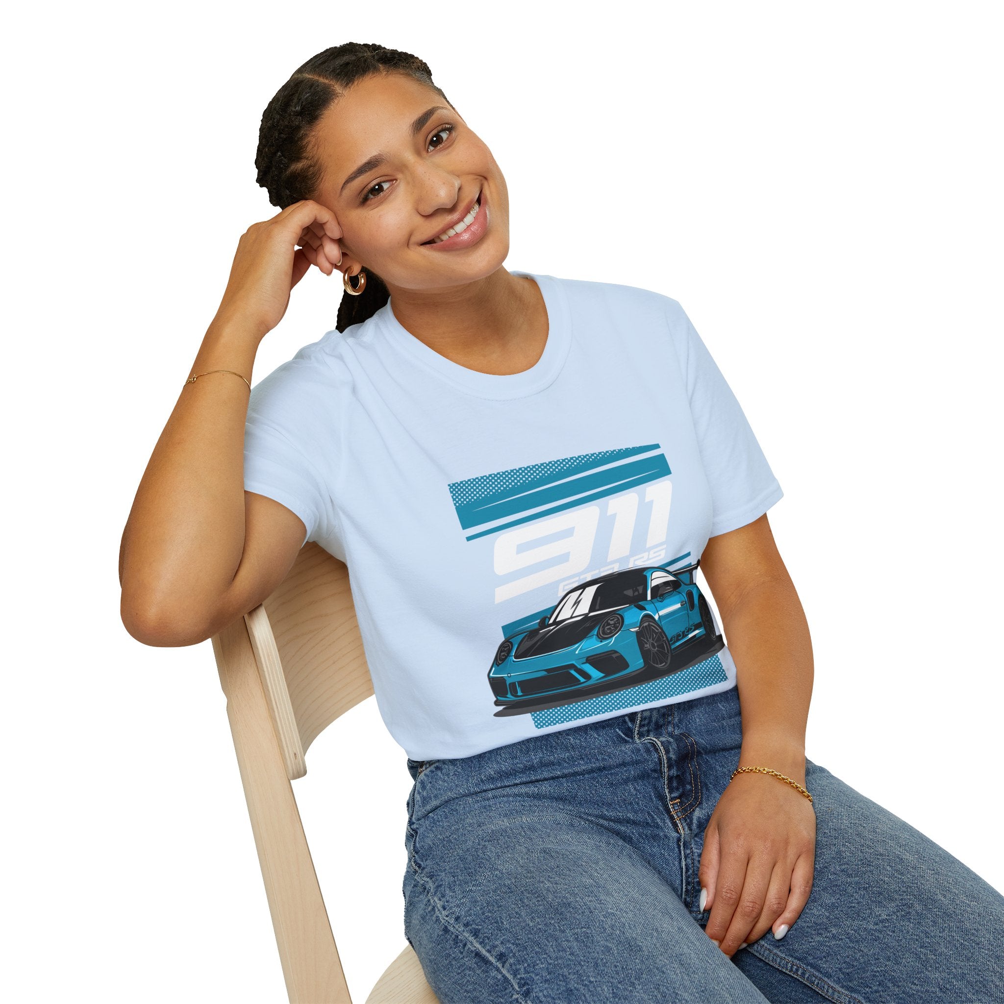 Porsche 911 GT3 RS Racing T-Shirt — Blue Track Car Graphic Tee