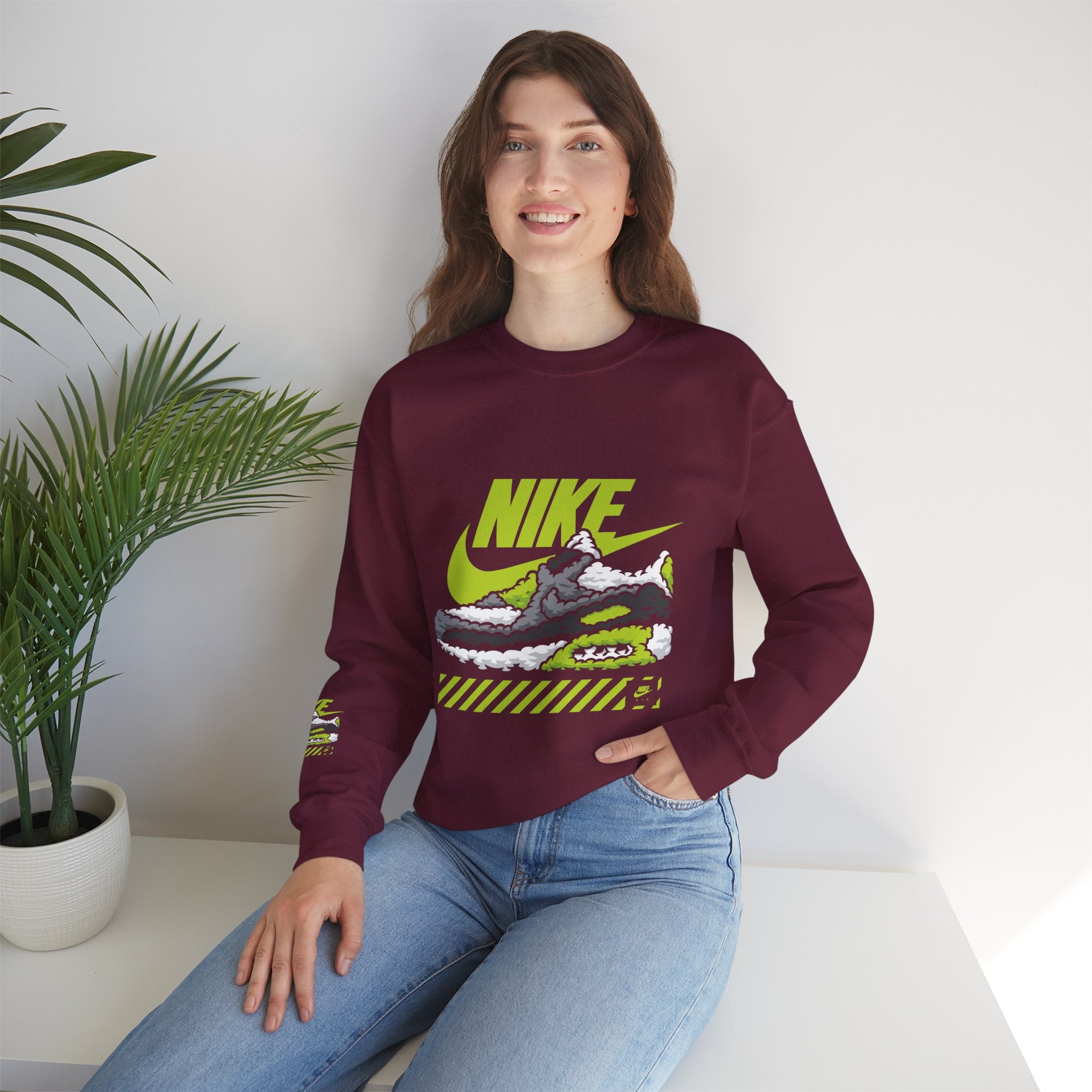 Nike Graphic Crewneck Sweatshirt — Retro Sneaker Logo Pullover