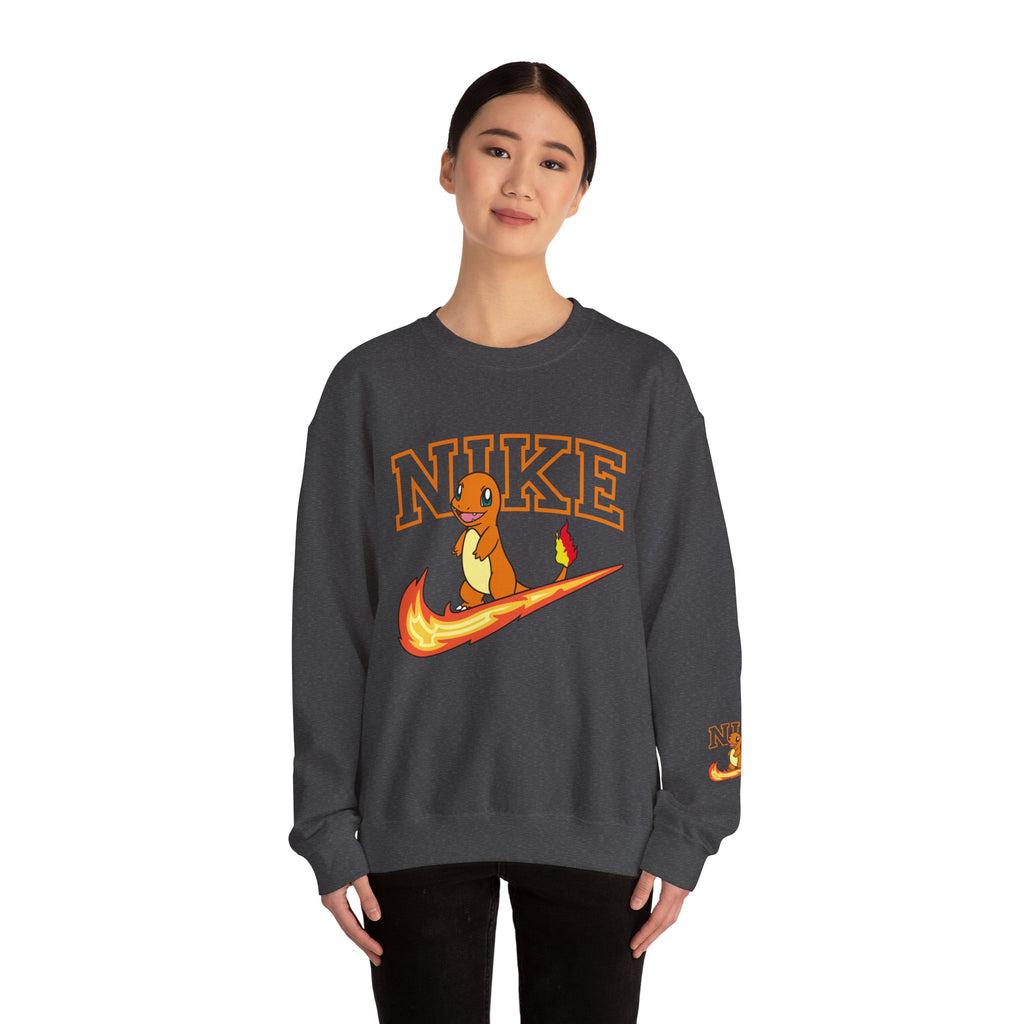 Charmande Flame Swoosh Crewneck Sweatshirt