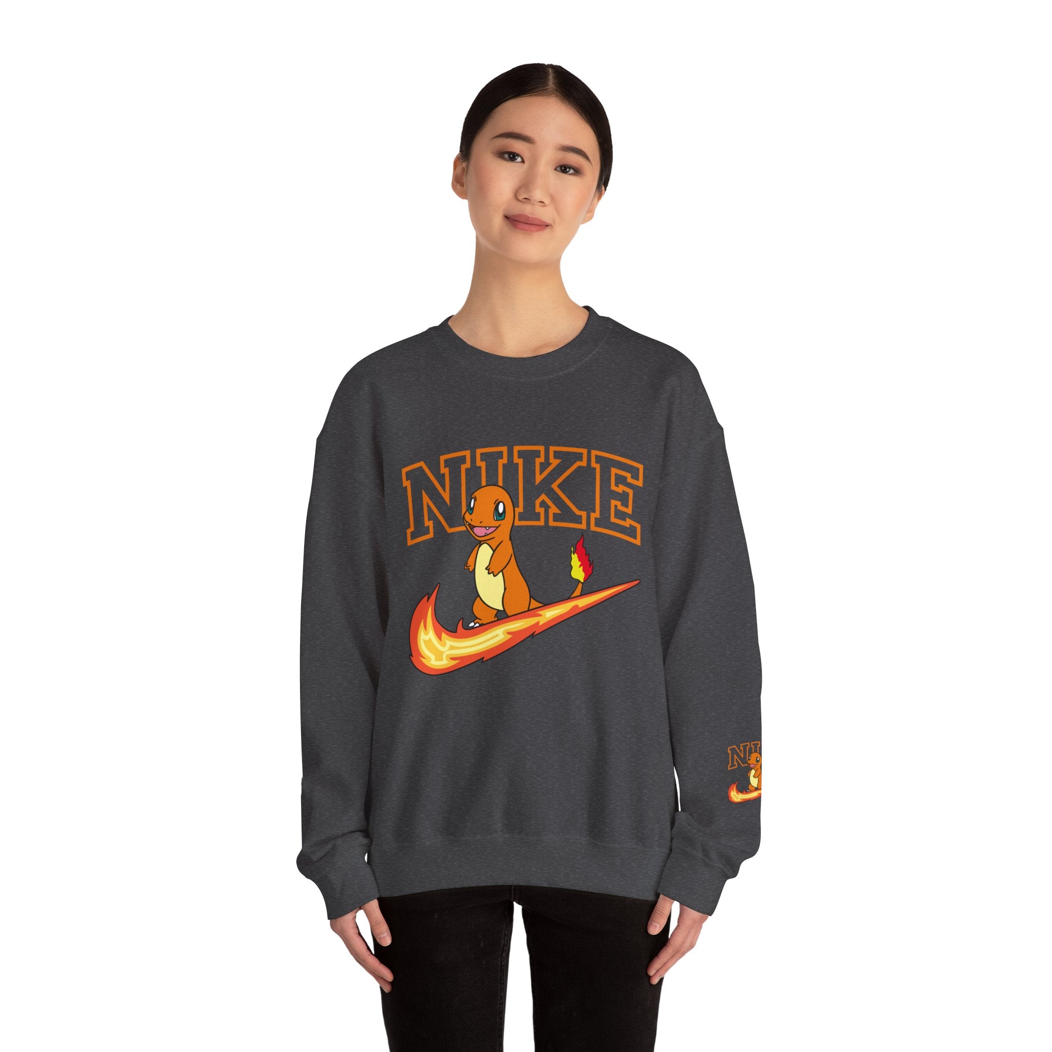 Charmande Flame Swoosh Crewneck Sweatshirt