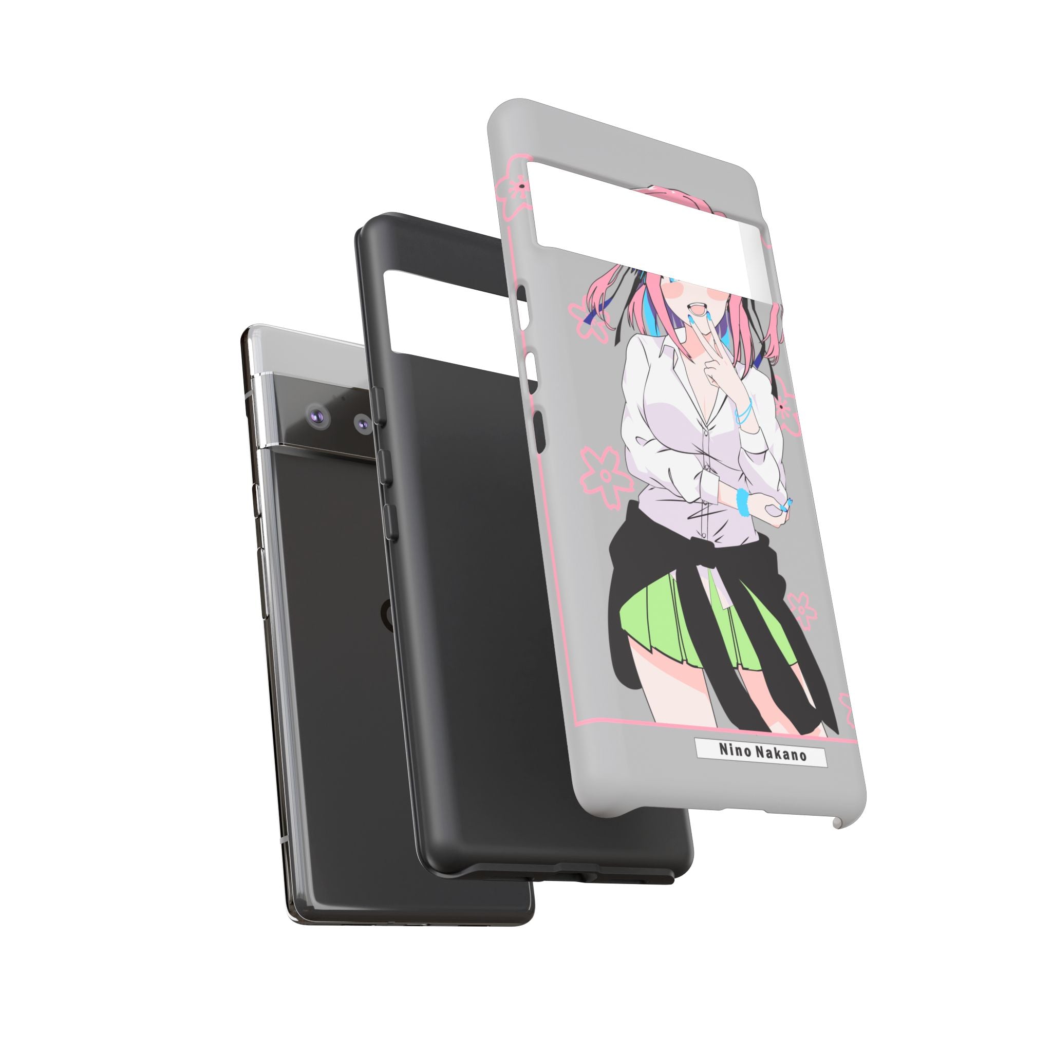 Anime Girl Phone Case — Pink Haired Schoolgirl "Nino Nakano" Cute Otaku Protective Case