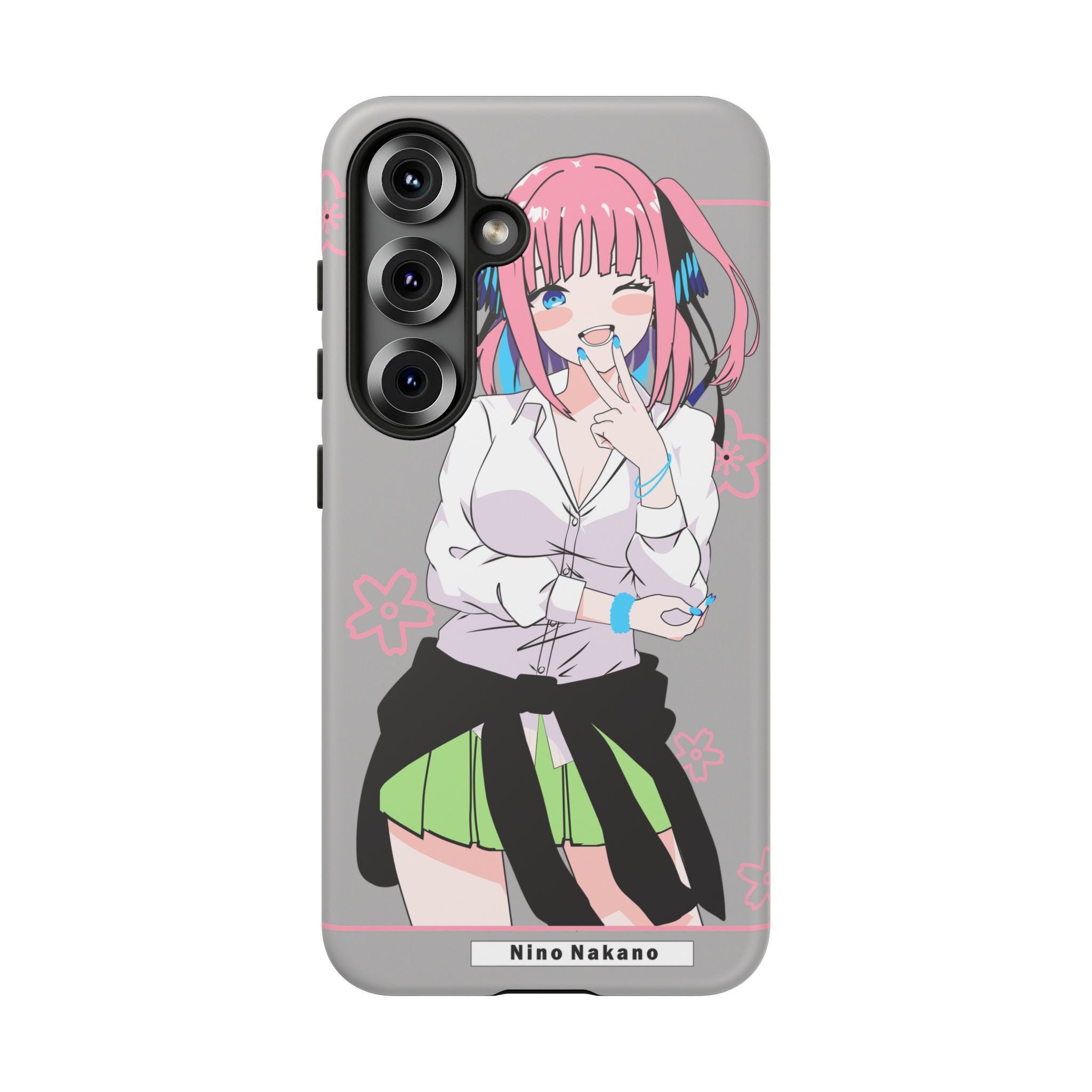 Anime Girl Phone Case — Pink Haired Schoolgirl "Nino Nakano" Cute Otaku Protective Case